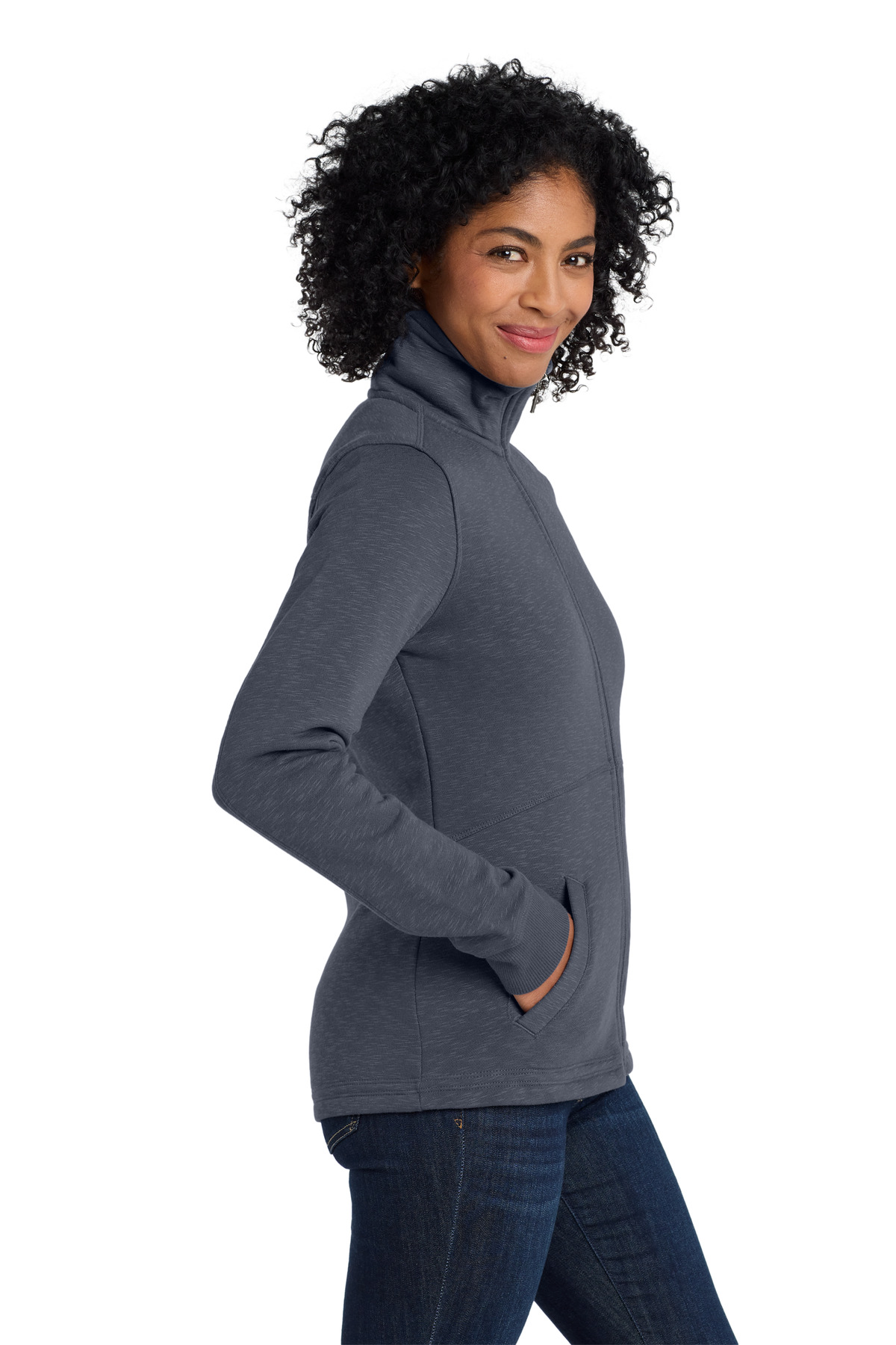 Port Authority Women's Slub Fleece Full-Zip Jacket. L293 10