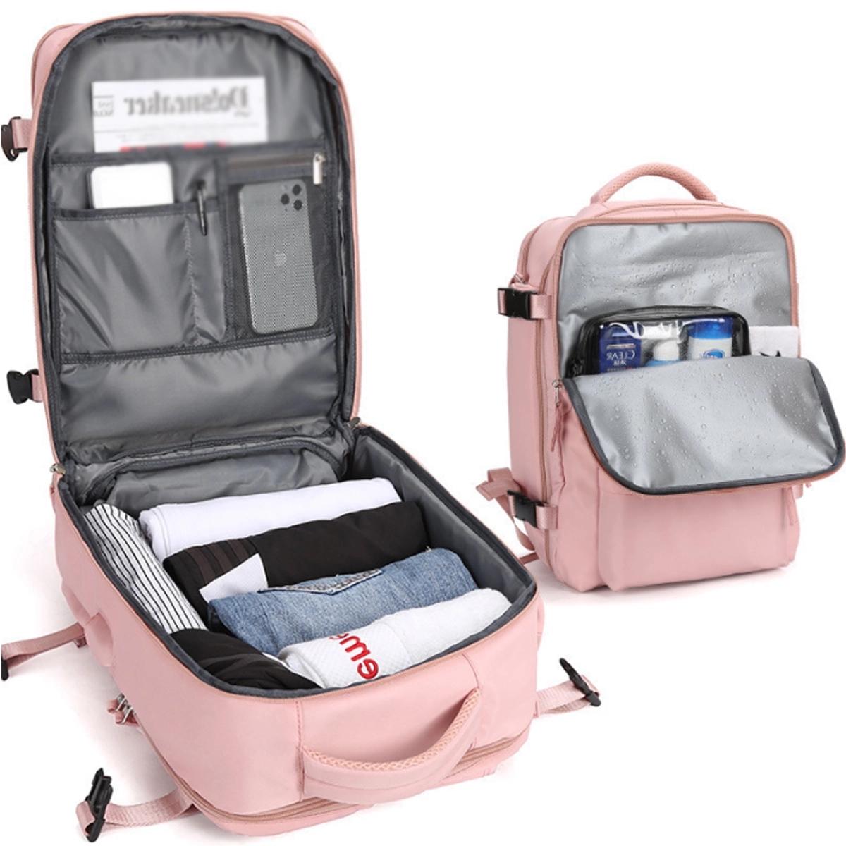 Custom Large USB Charging Port Shoes Compartment Backpack 6