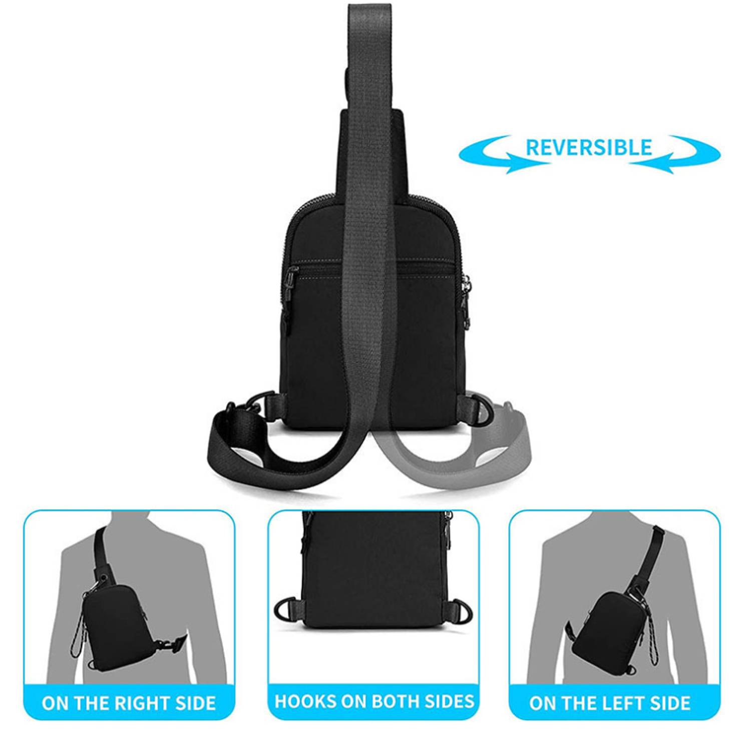 Shoulder Chest Pack Sling Bag Backpack with Key Chain 6