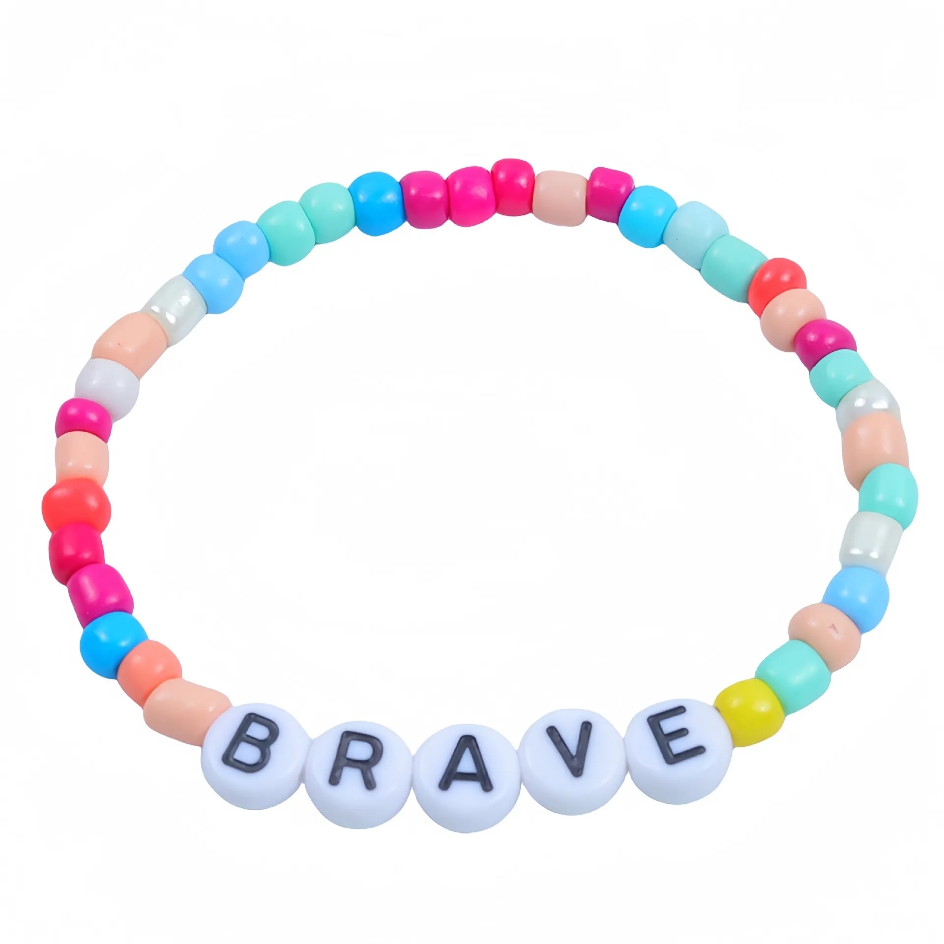 Friendship Bracelet with Plastic Beads and Letter Design 6