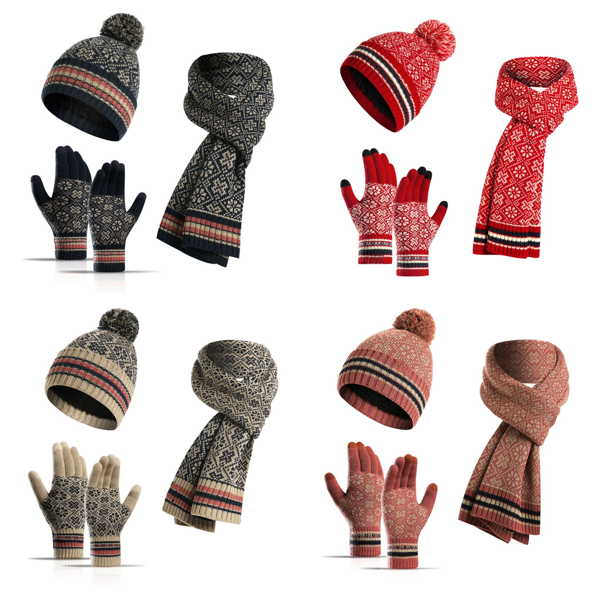 Winter Hat Scarf And Gloves For Women 4