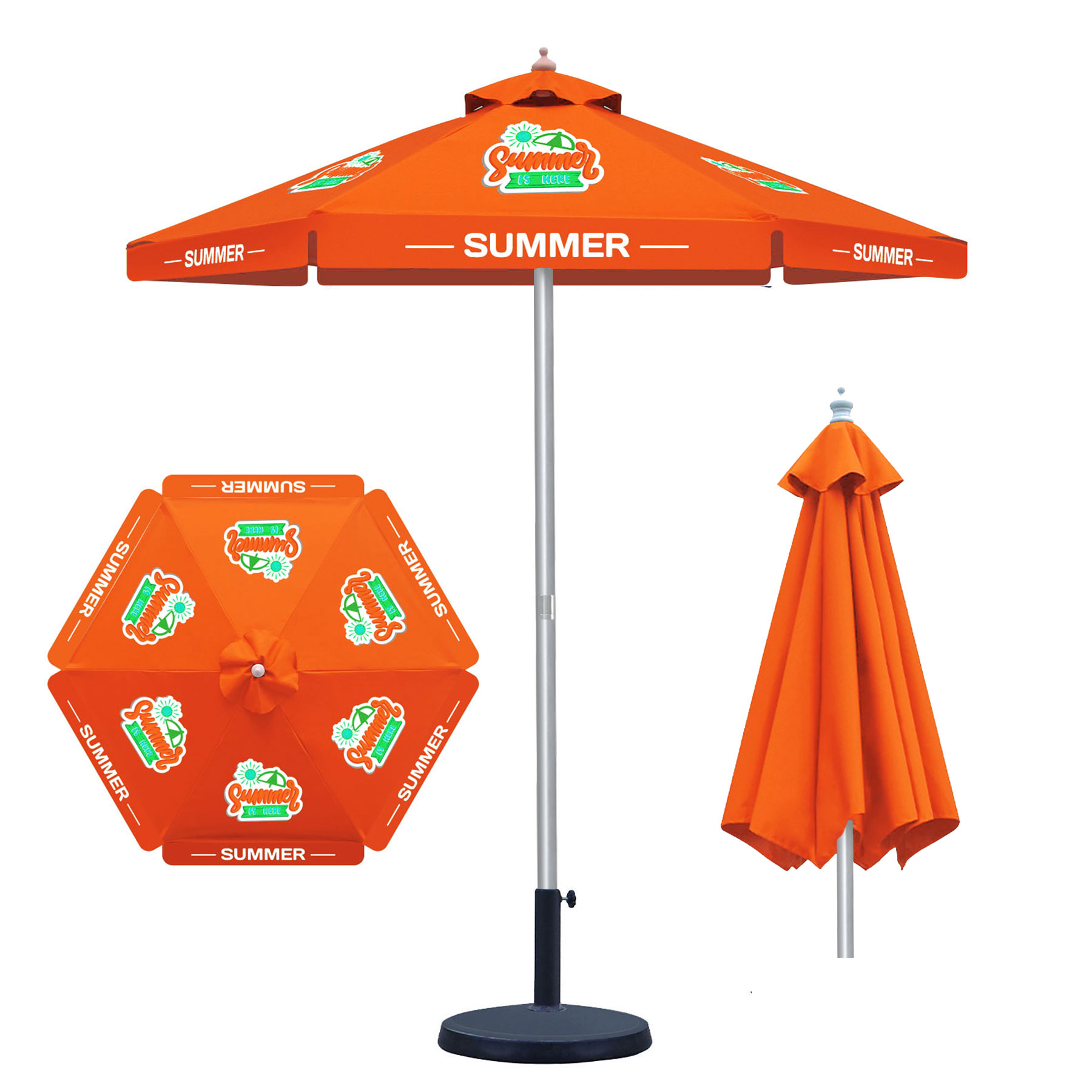 7' Heavy Duty Commercial Aluminum Market Umbrella (Dye Sublimation) 2