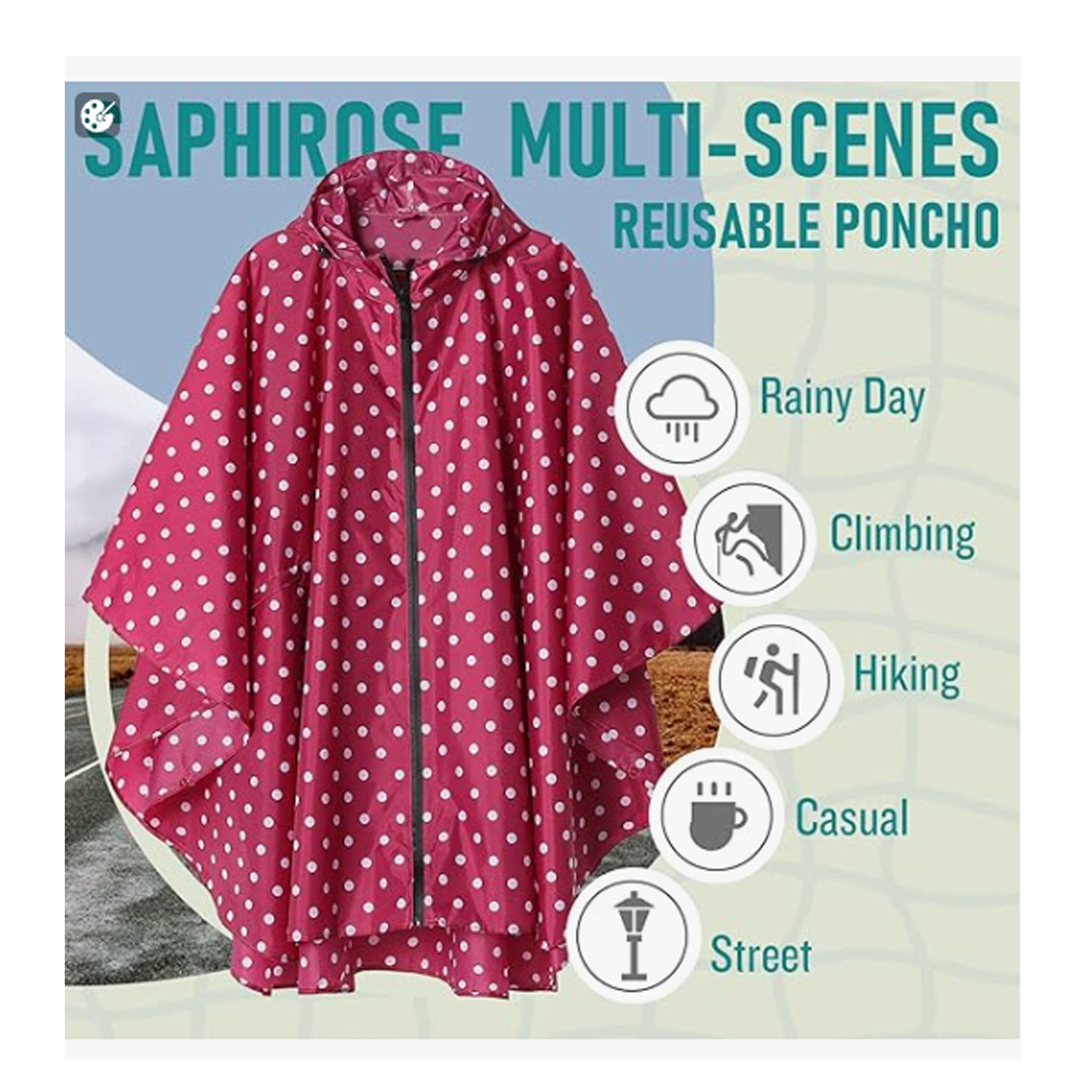 EVA Material And Portable High Quality Hood Rainwear 4