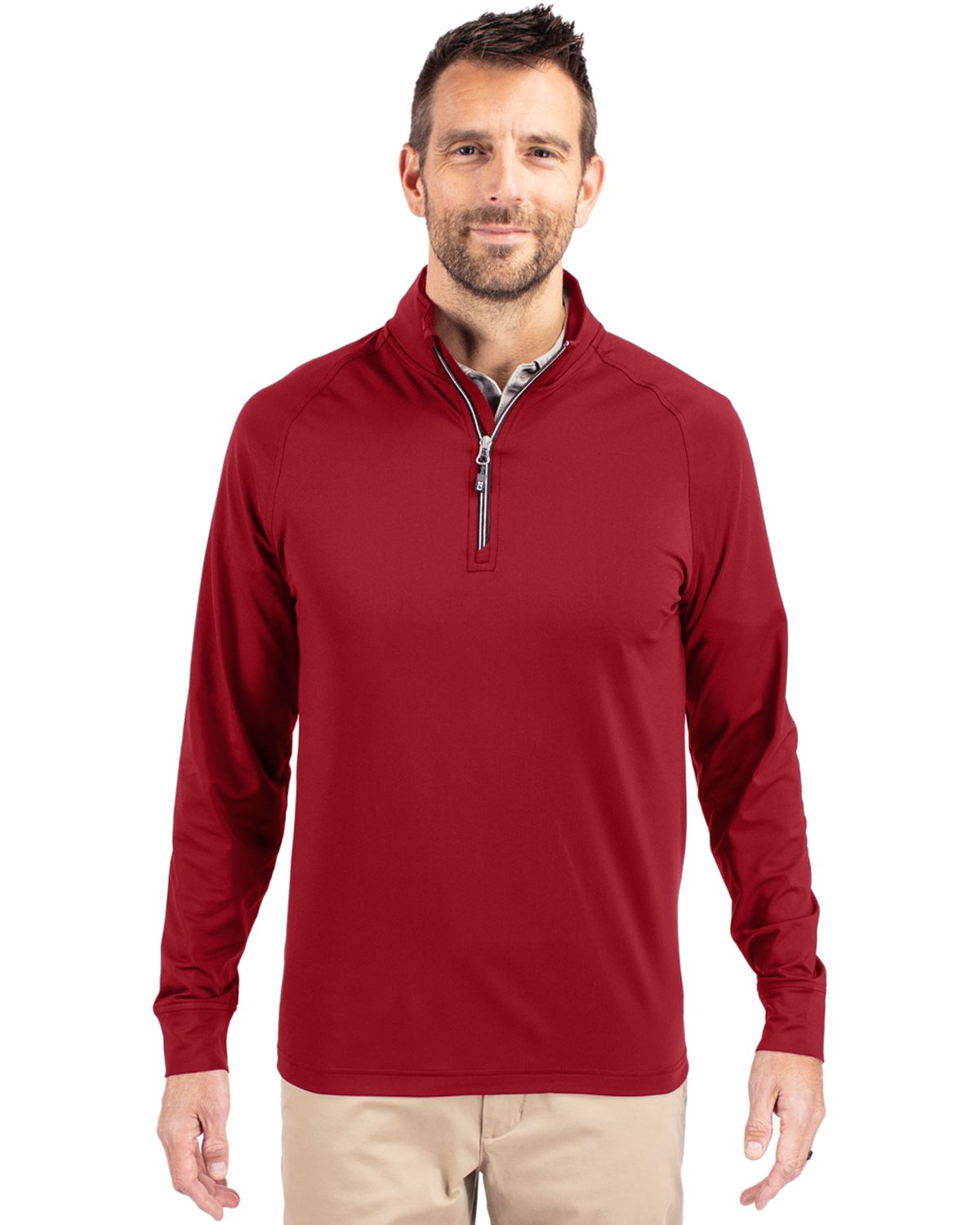 Cutter & Buck Adapt Recycled Soft Knit Stretch  Mens Quarter Zip Pullover 155
