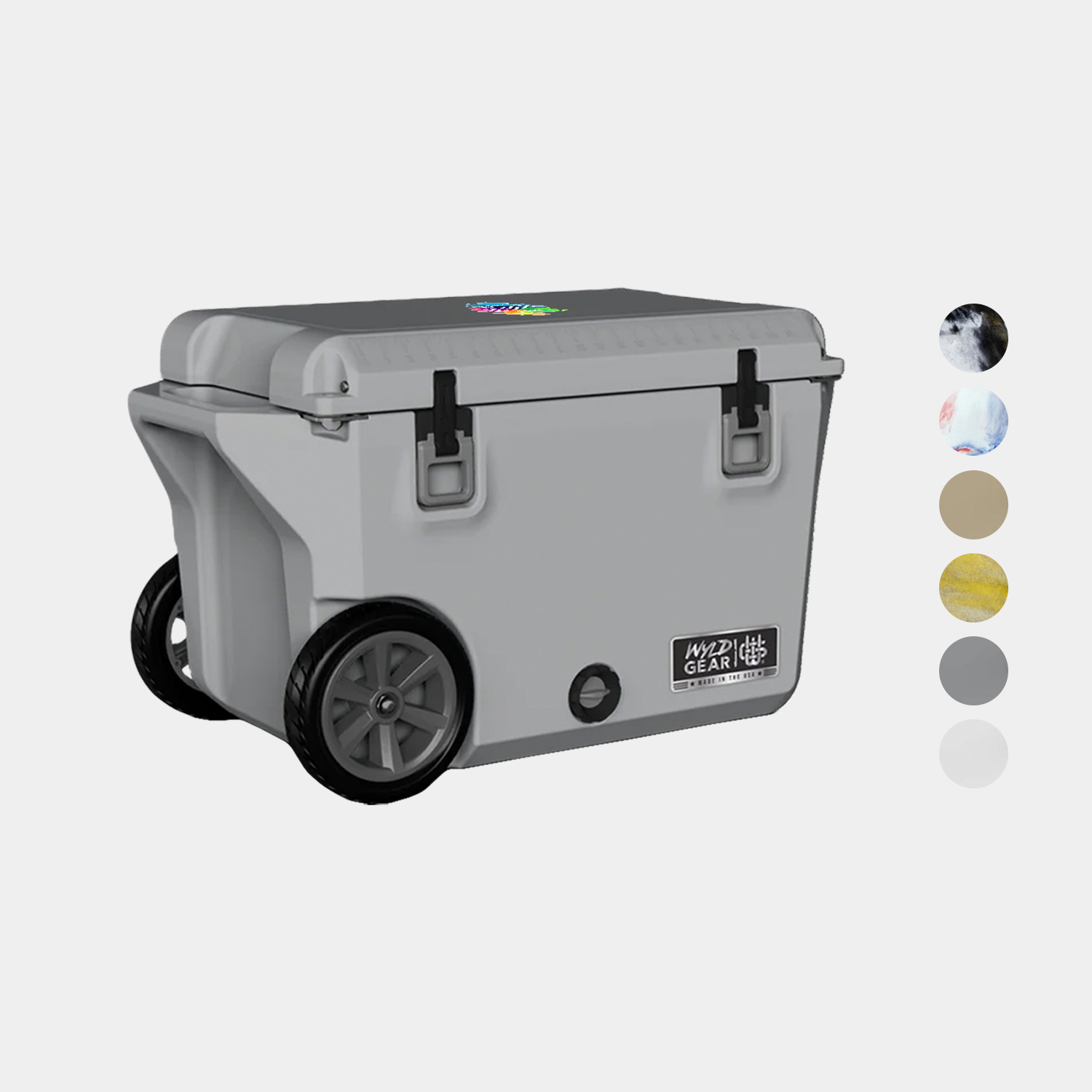 50 QT Wyld Gear® USA-Made Wheeled Hard Cooler Ice Chest (19" x 31") 2