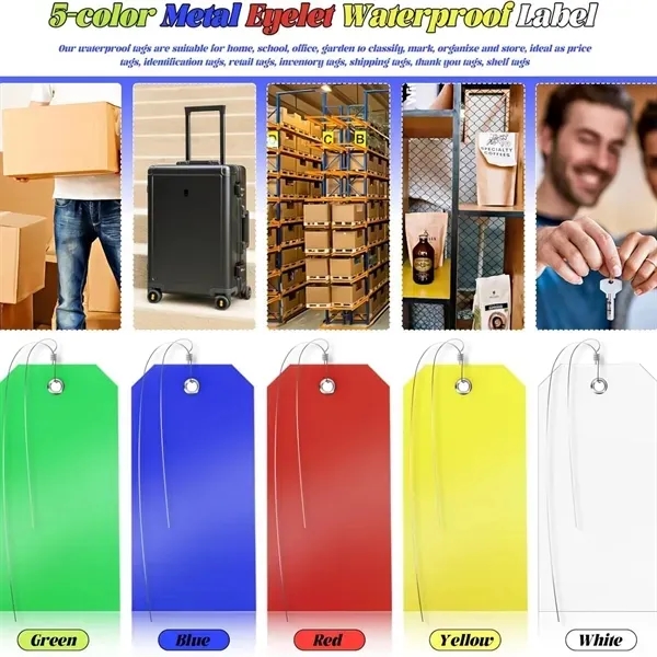 Waterproof Plastic Shipping Tags - Durable Wire Attached 14