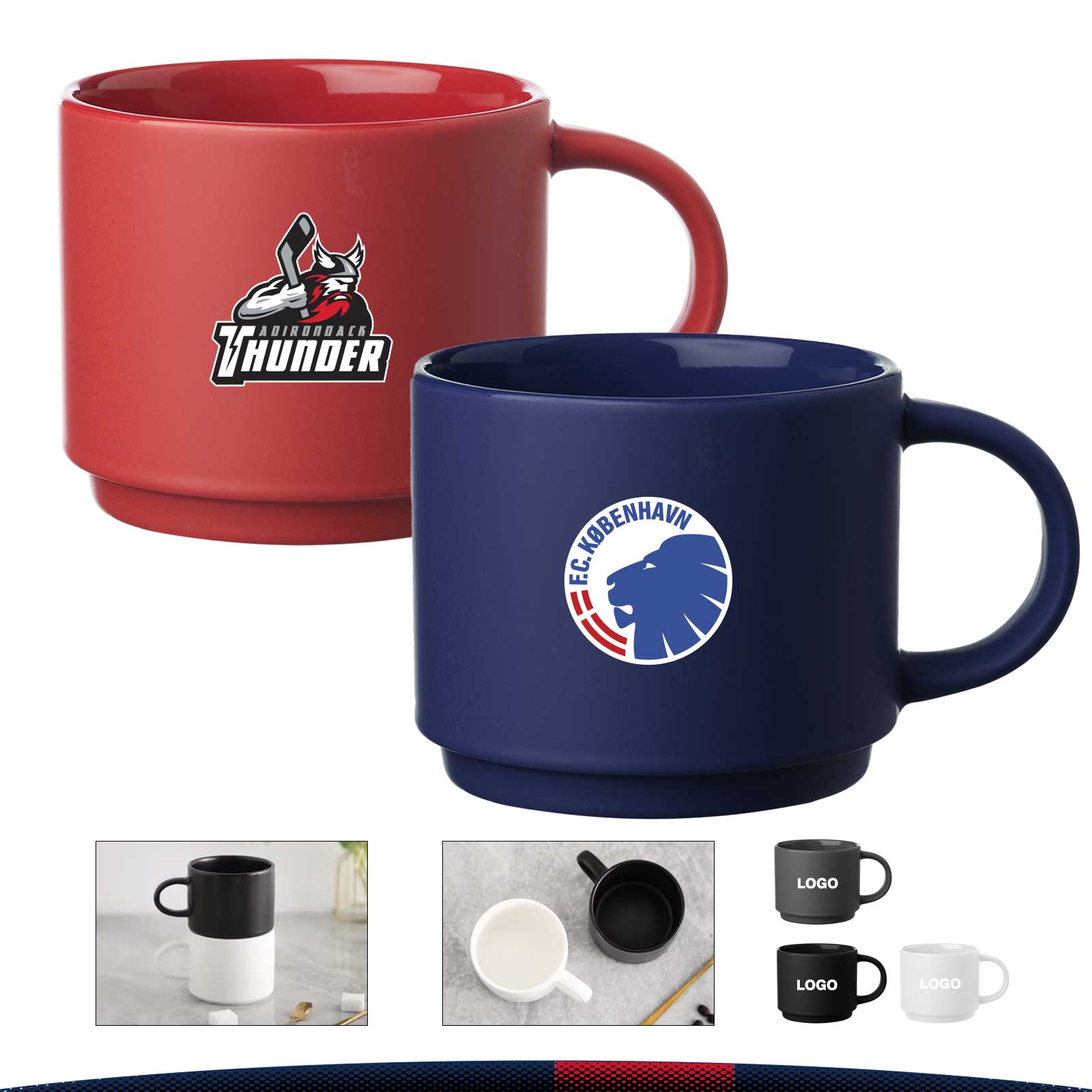 14 oz. Narfe Stackable Ceramic Mugs 4