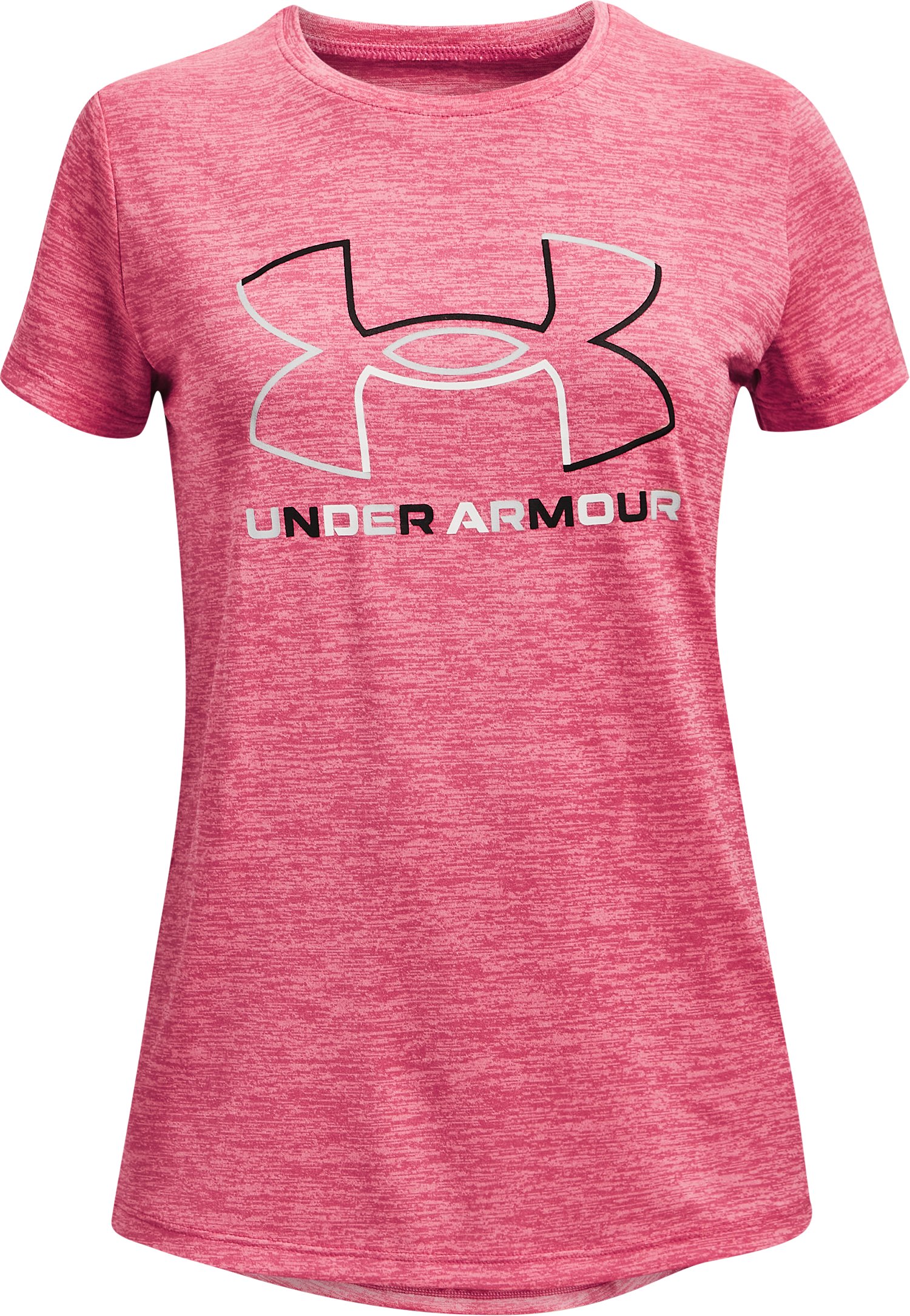 UA Tech Big Logo Twist Girls' Short Sleeve 9