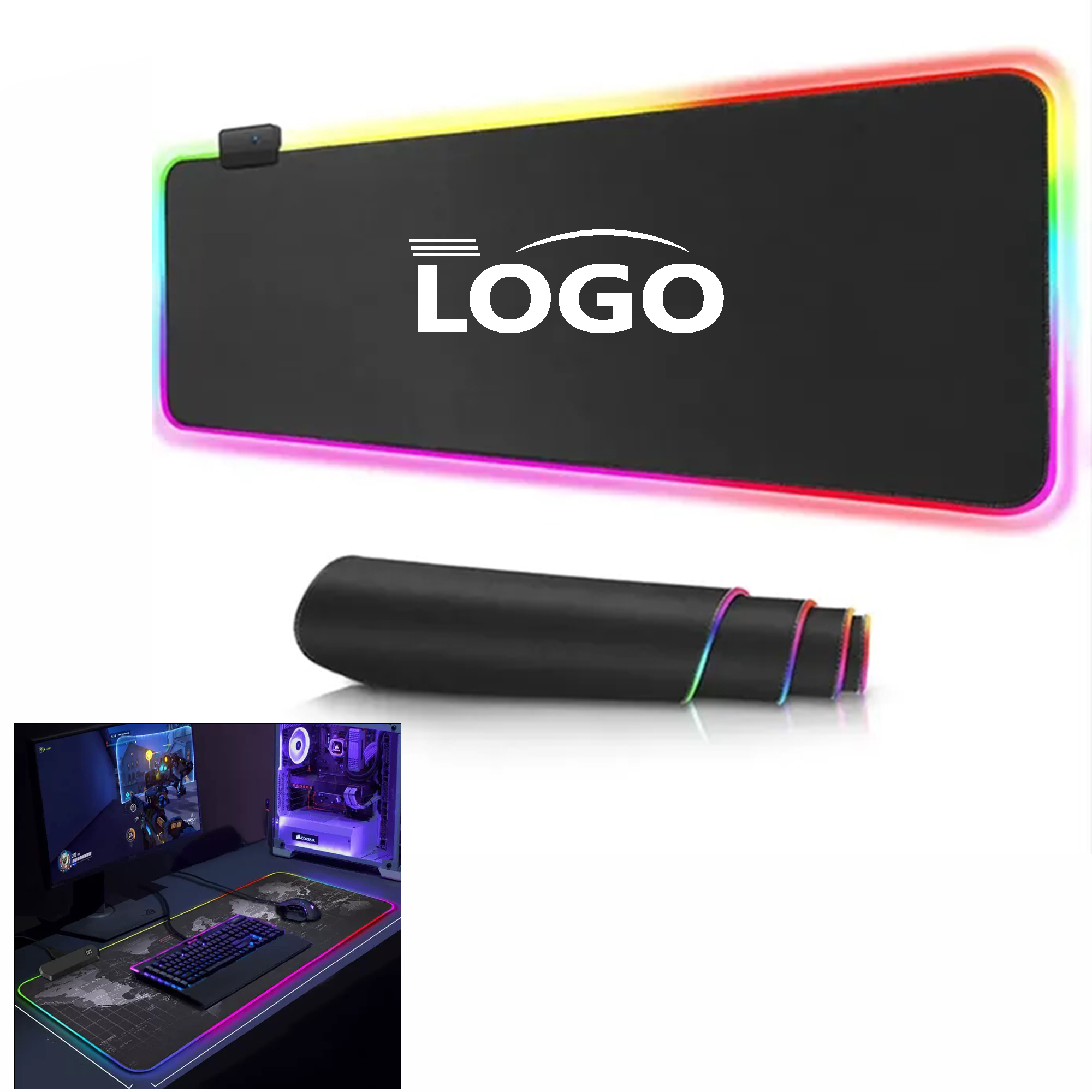 RGB Gaming Luminous Mouse Pad MOQ 10pcs 2