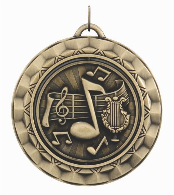 Music Spinner Medal, 2 5/16" 2