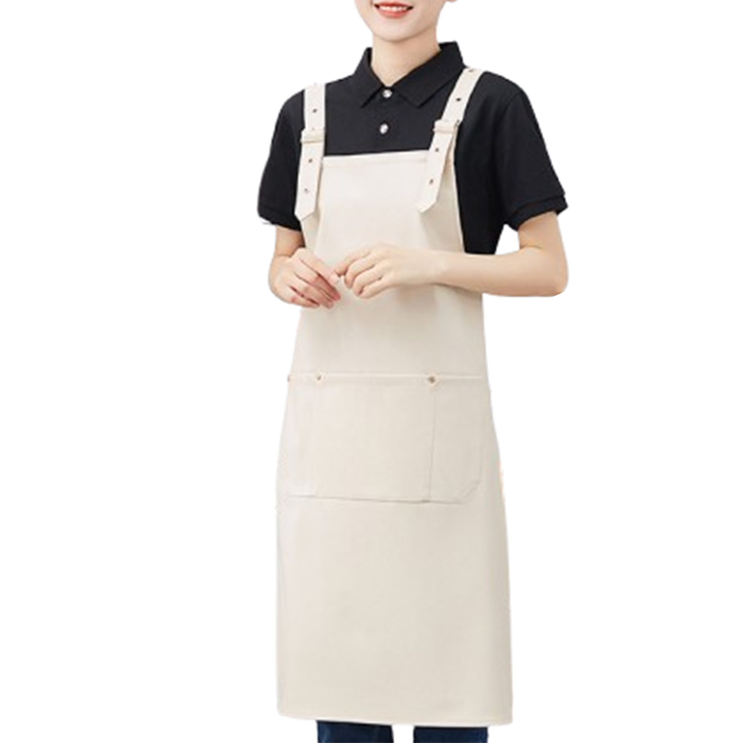 Waterproof PU Leather Kitchen Cooking Apron 7