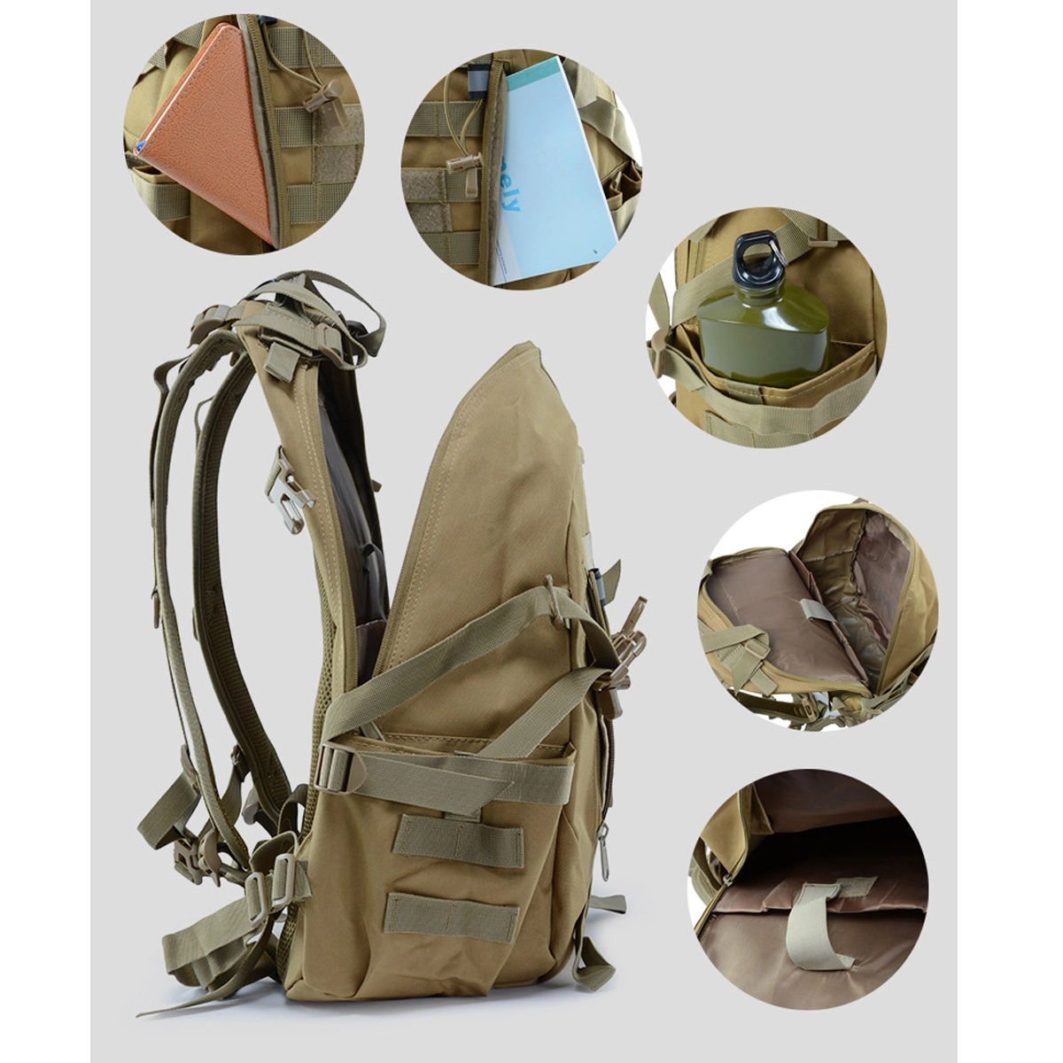Military Tactical Backpack With Reflector 25L Army Pack Bag 8