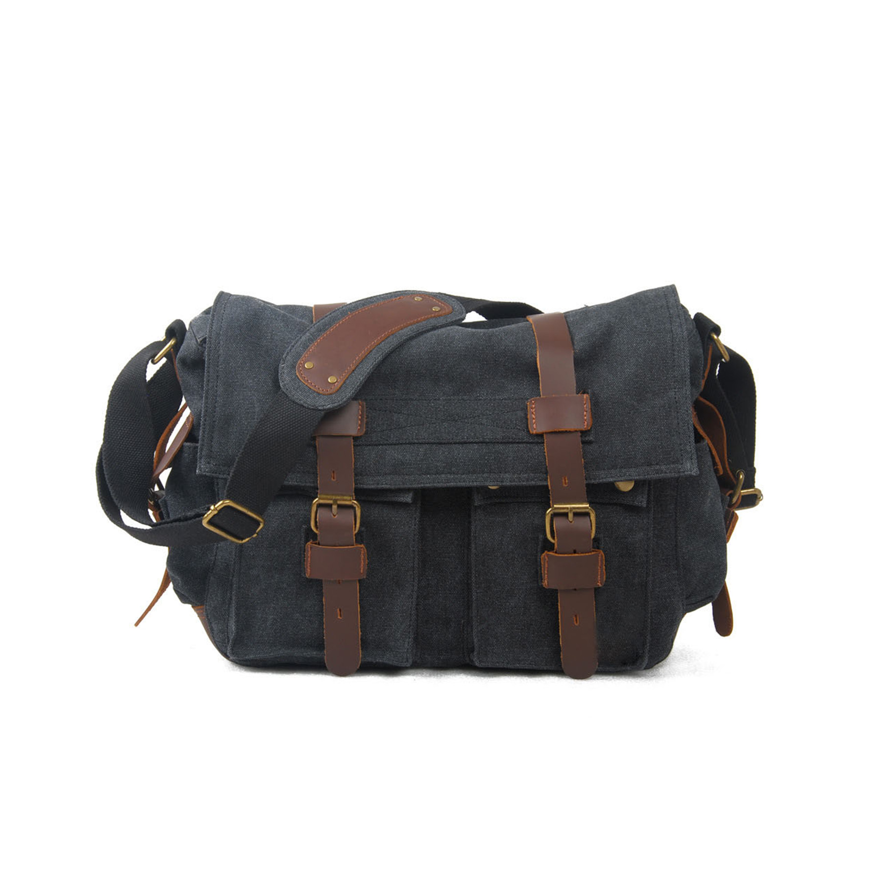 Vintage Military Leather Canvas Bag 5
