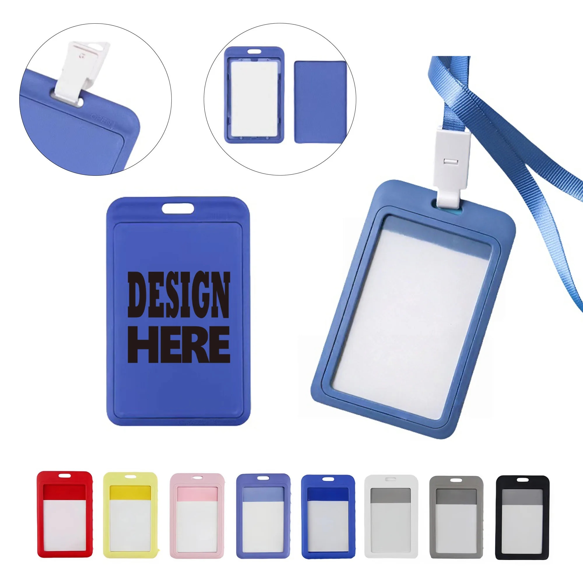 ID Card Holder Work Badge With Lanyard