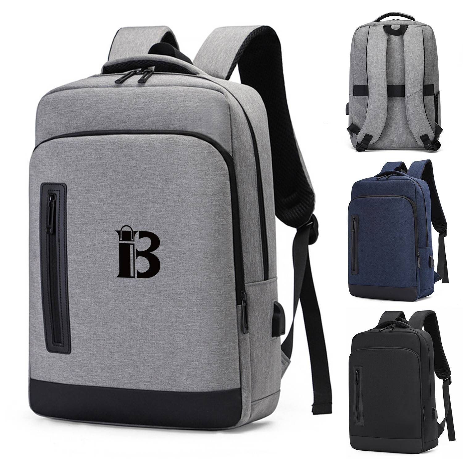 Oxford Travel Laptop Backpack W/ USB Charging Port 2