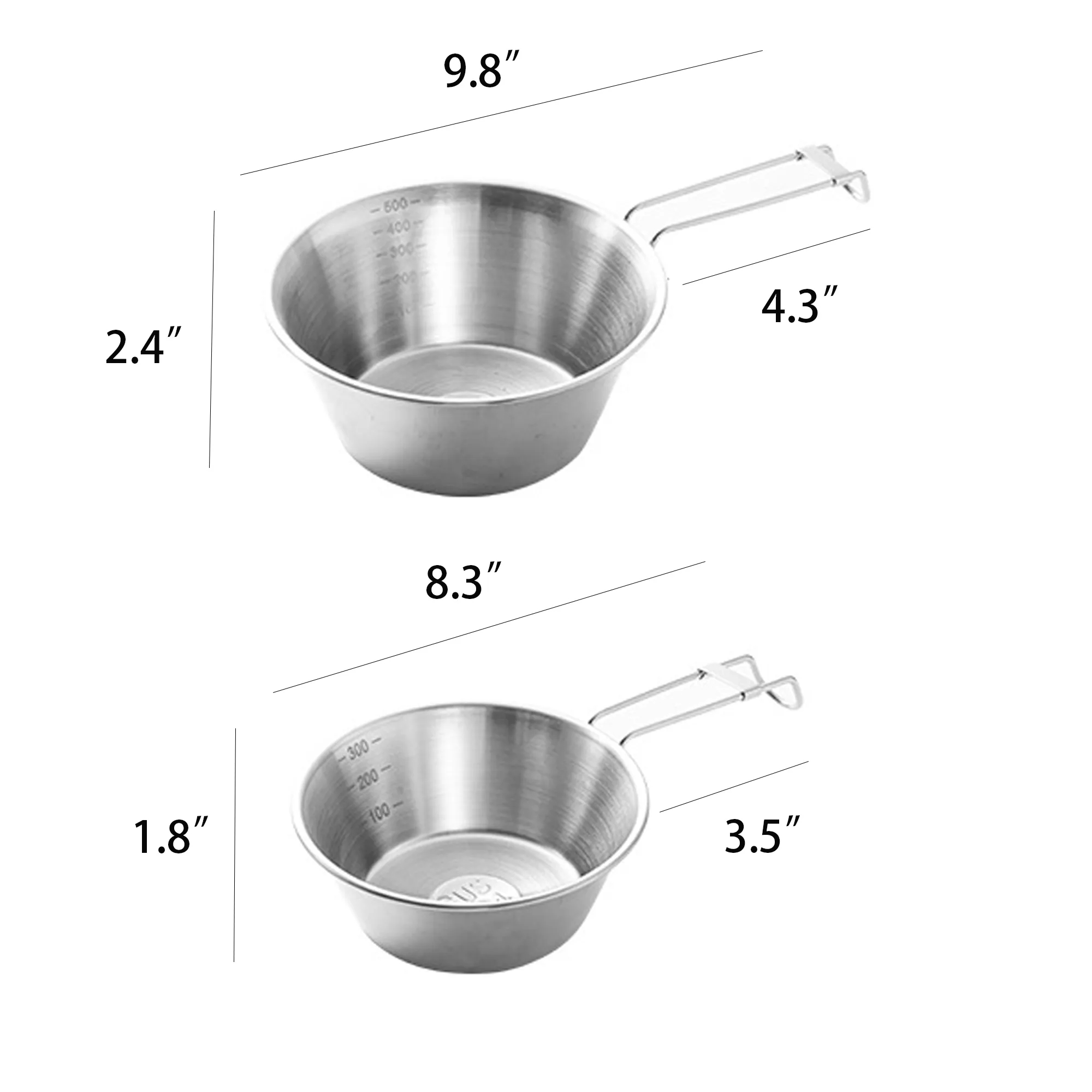 Stainless Steel Camping Bowl Set 4