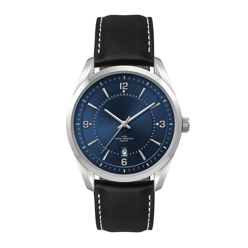 WC5116 42MM METAL SILVER CASE, 3 HAND MVMT, BLUE DIAL, DTE DISPLAY, LEATHER STRAP, FLATM MINERAL CRYSTAL, 3 2