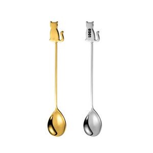 7.59 Inch Ceramic Handle Steel Spoon 11