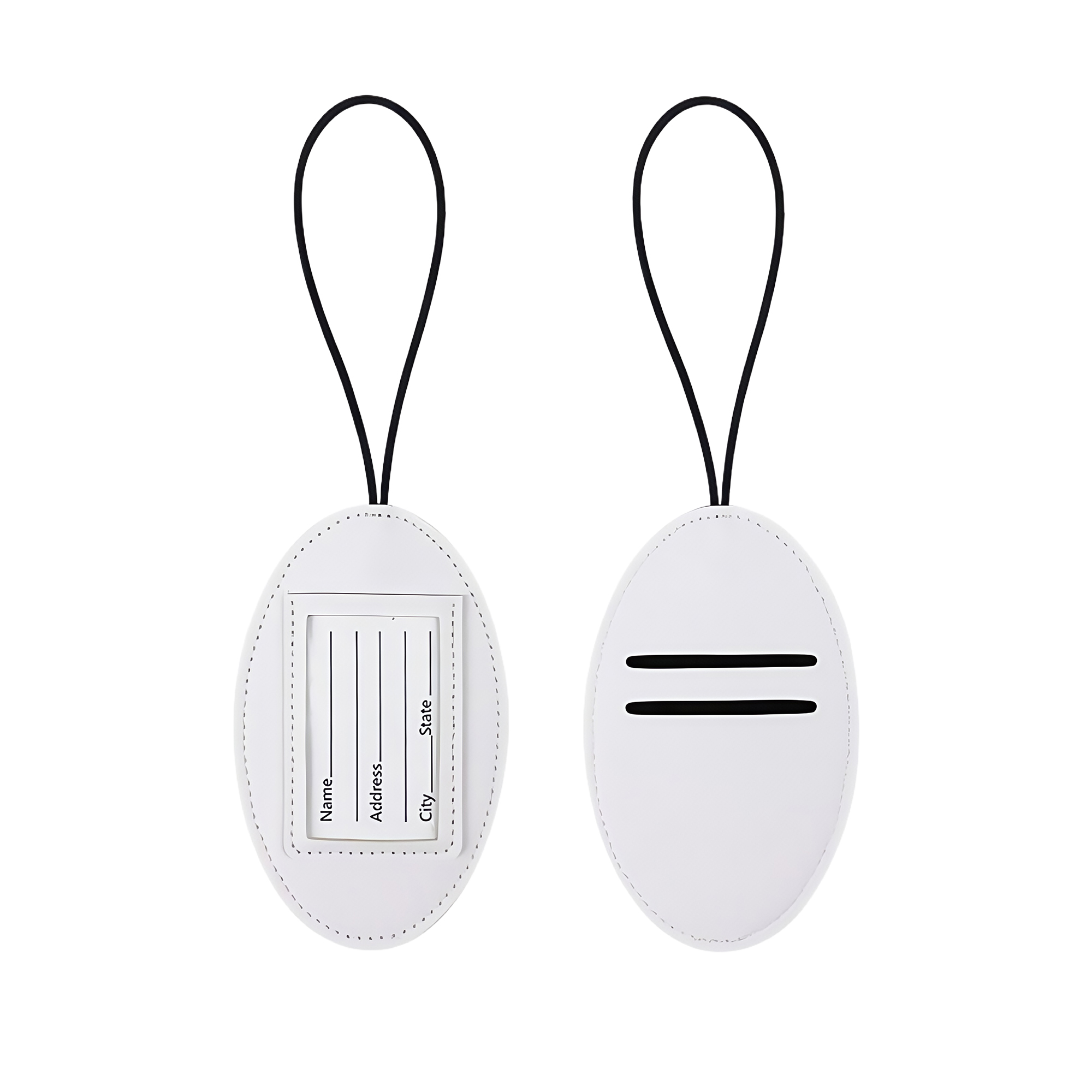 Elastic Oval Luggage Tag with PU Leather 5