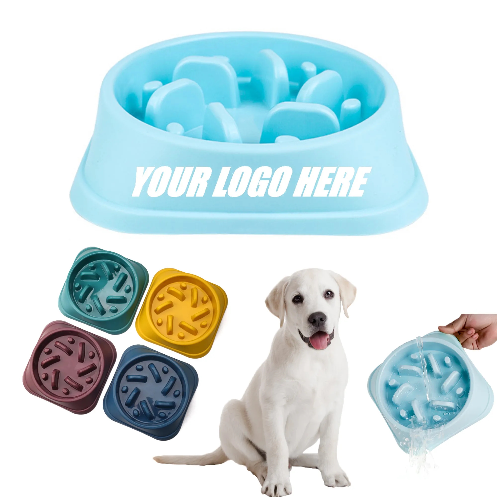 Dog Bowl Slow Feeder Water For Small Medium Puppy
