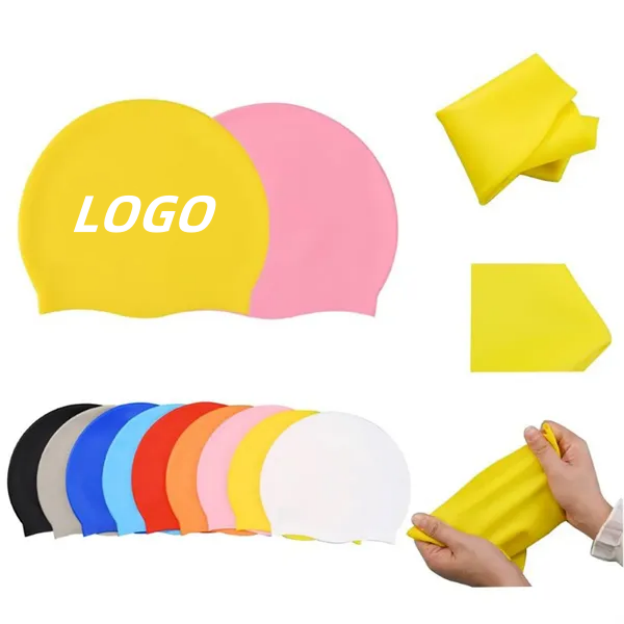 Colorful Adult Silicone Swimming Cap 2