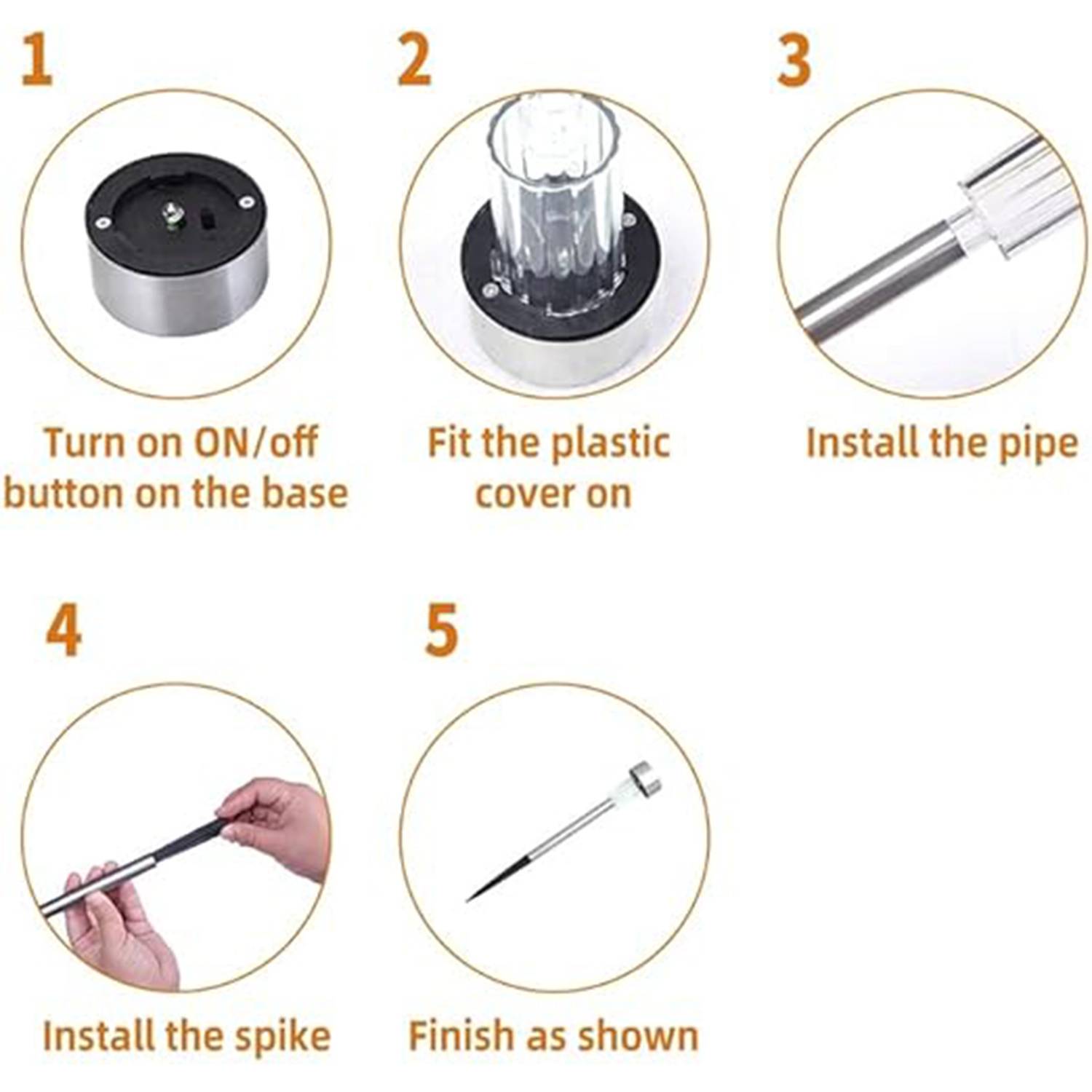 Stainless Steel Solar Powered Outdoor Landscape Lawn Light 5