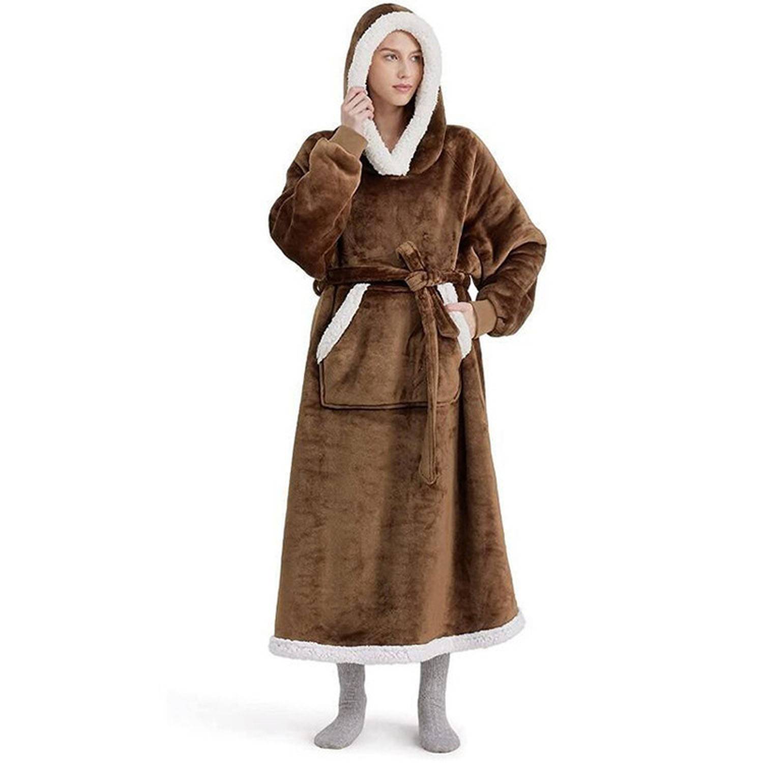 Polyester Wearable Blanket Hoodie w/ Adjustable Waist 6
