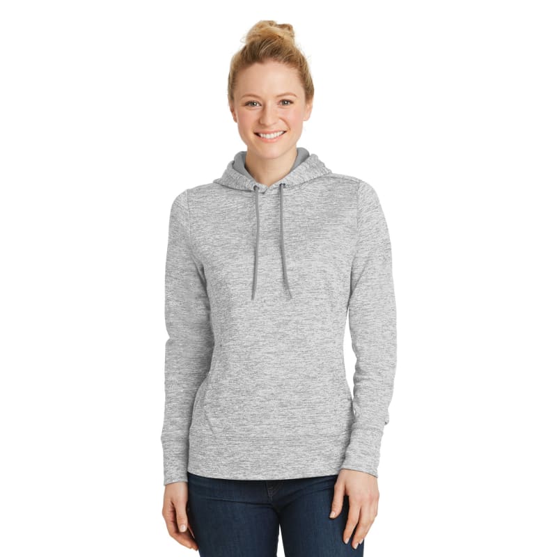 Sport-Tek Women's PosiCharge Electric Heather Fleece Hooded Pullover. 11