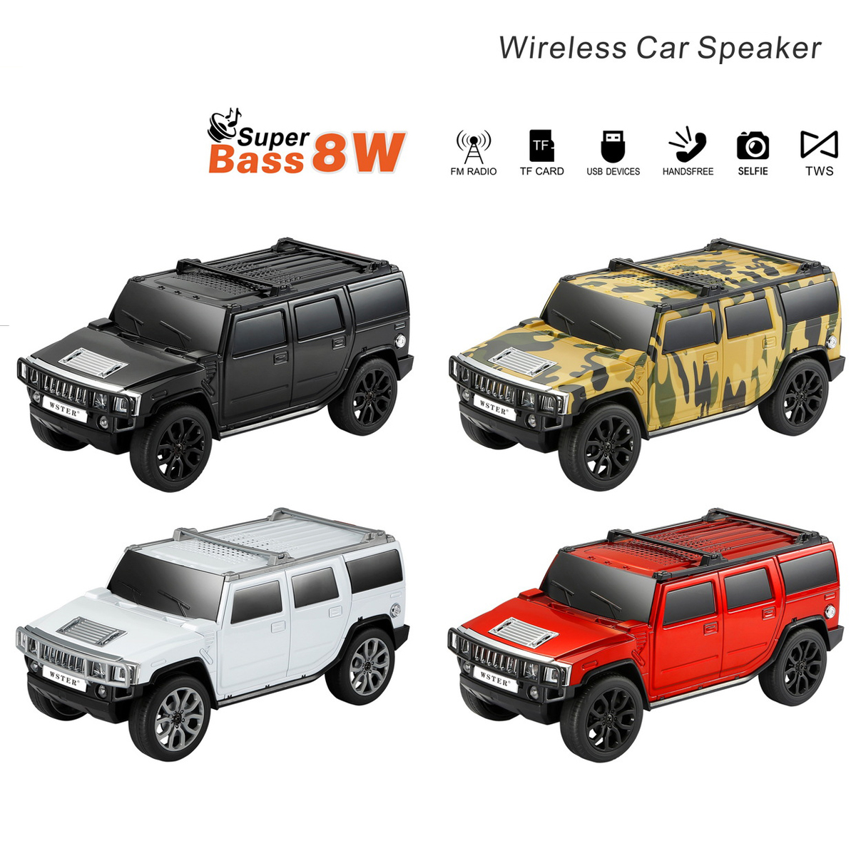 Hummer Style Wireless SUV Car Speaker 3