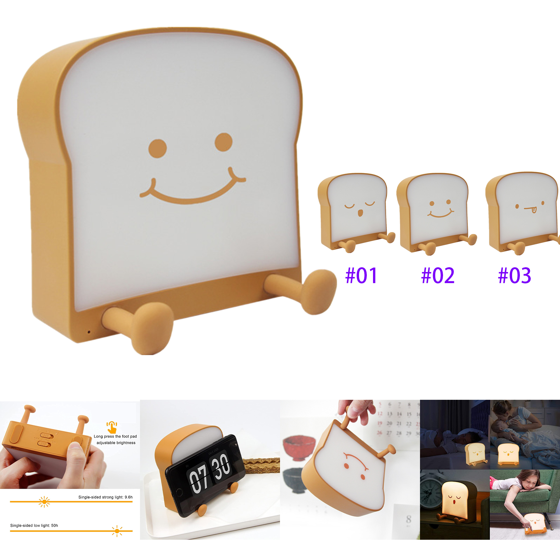 Toast Sliced Bread Food Night Light