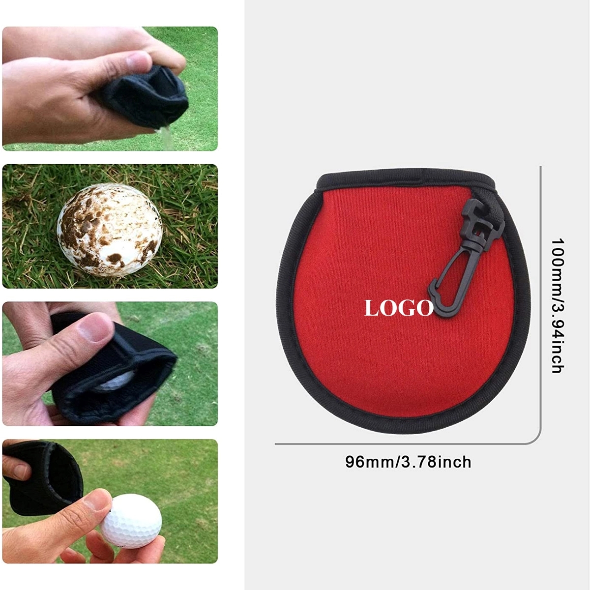Portable Golf Ball Cleaner Pouch Washer Pocket Bag Holders 3