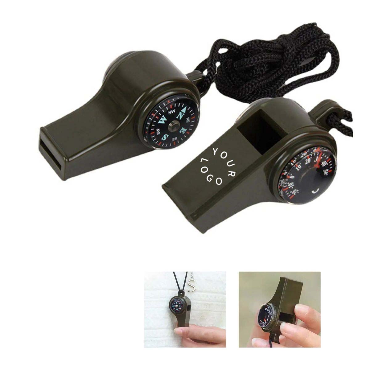 3 in 1 Survival Whistle with Compass and Thermometer 2