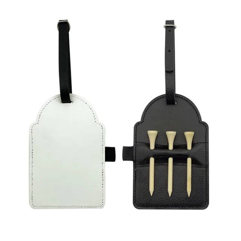 Leatherette Golf Bag Tags with Wooden Tees 6