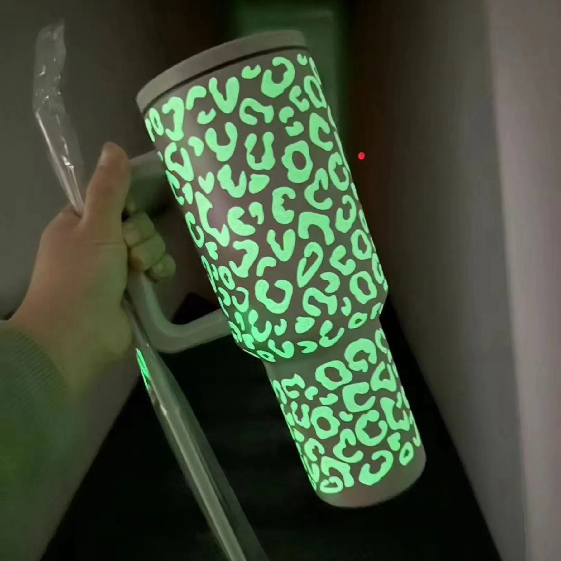 40 Oz. Glow In Dark Luminous Vacuum Tumbler with Straw 4