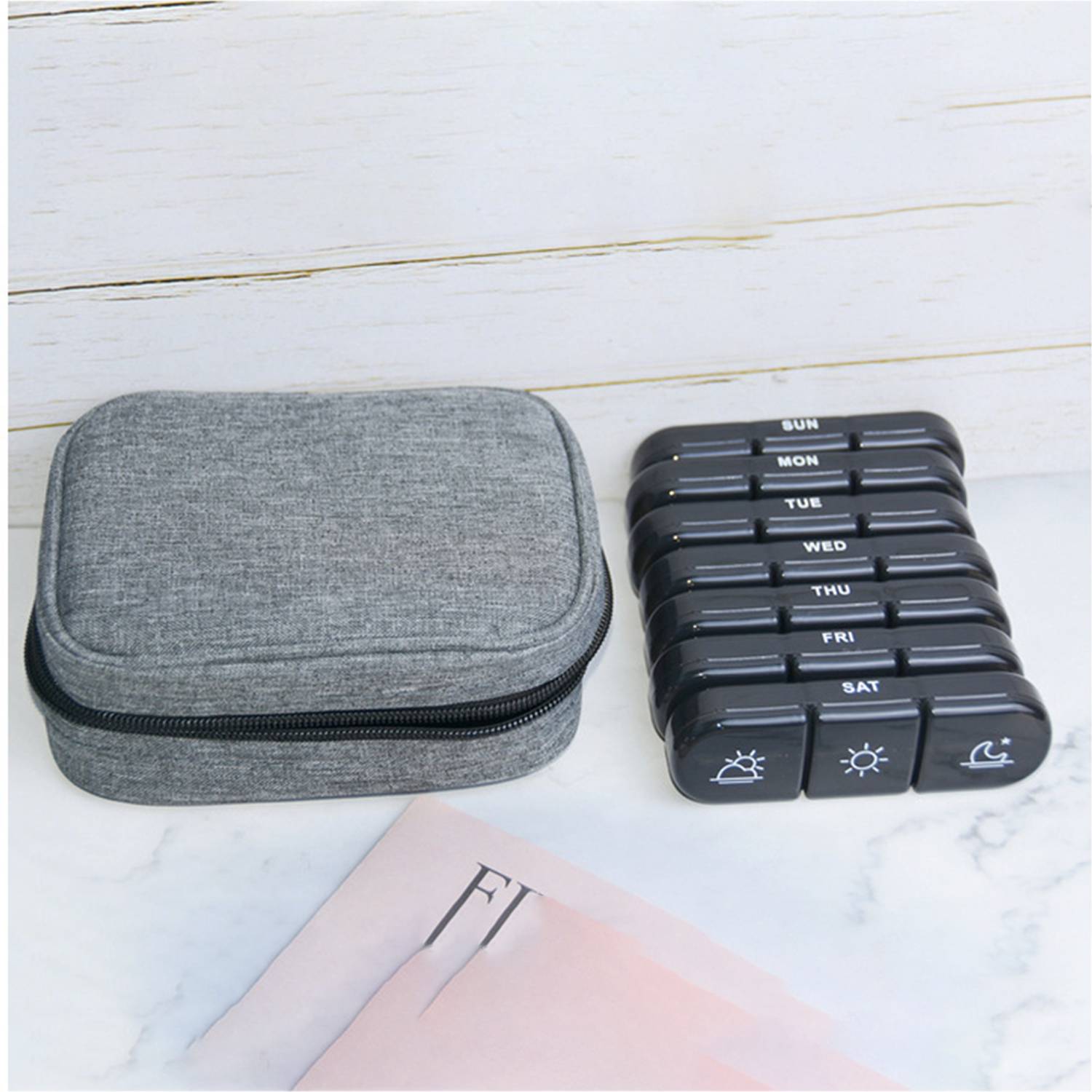 Portable Light Proof Canvas Bag Pill Box 5