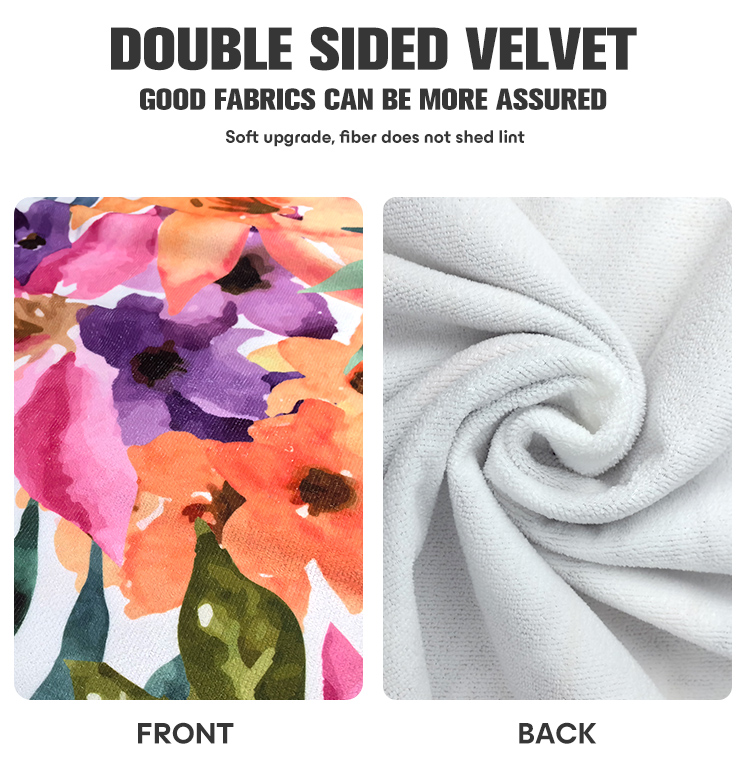 27 1/2" W x 59" L Microfiber Velour Full Color Beach Towel 7
