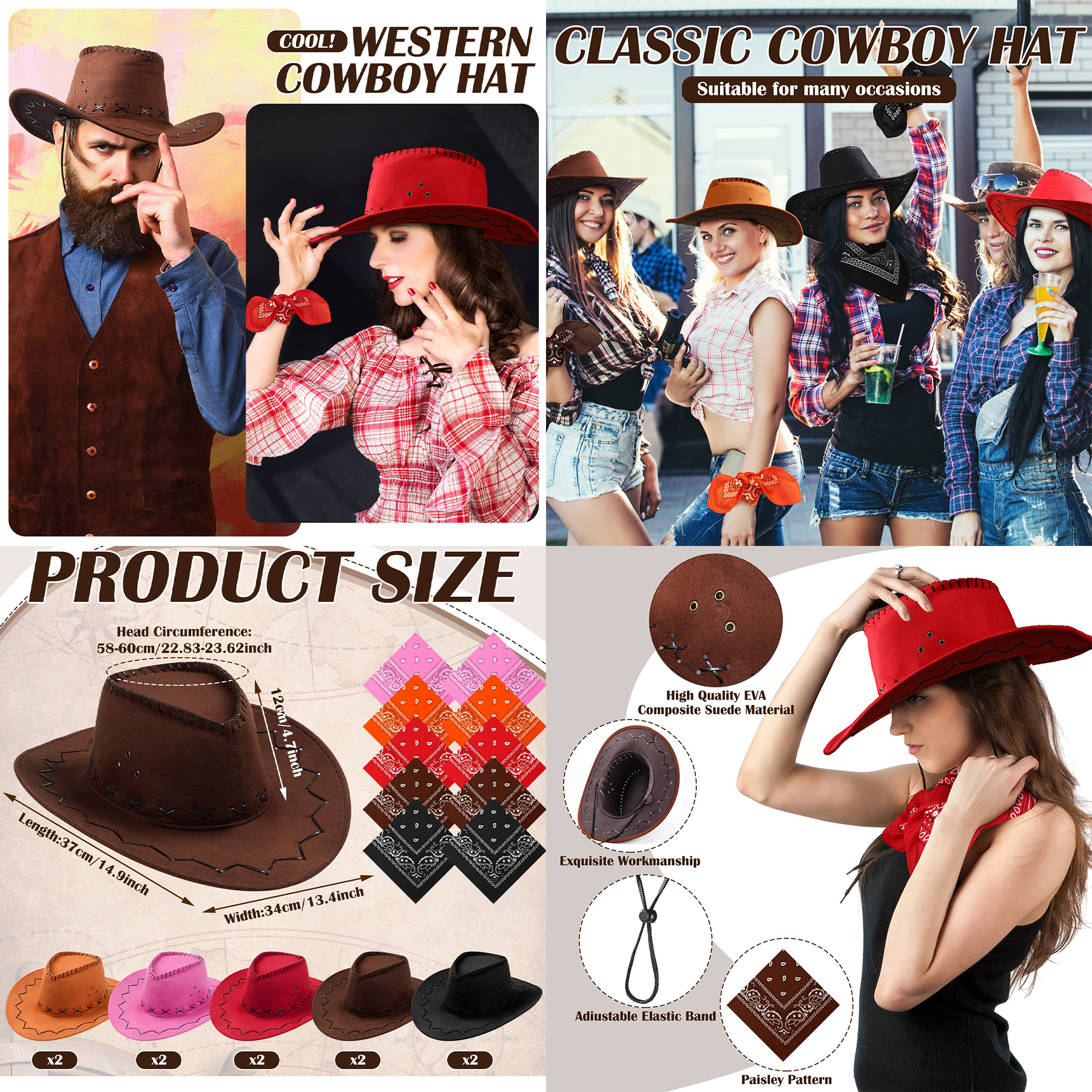 Cowboy Hat Bandanna Set 2