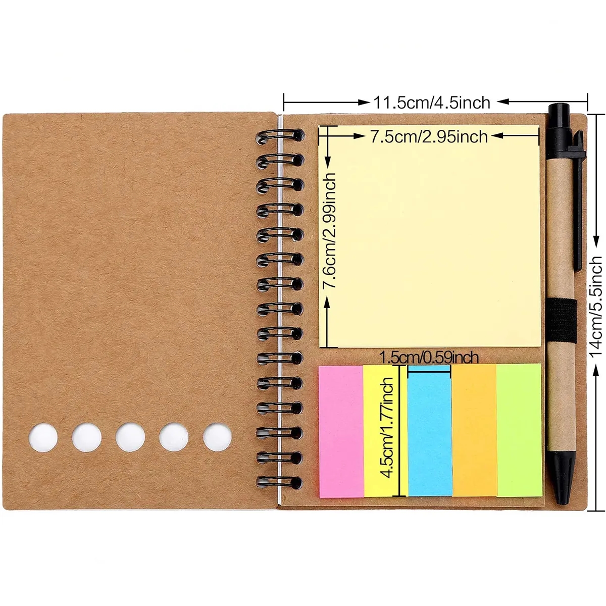 Spiral Notebook with Pen In Holder and Tabs 2