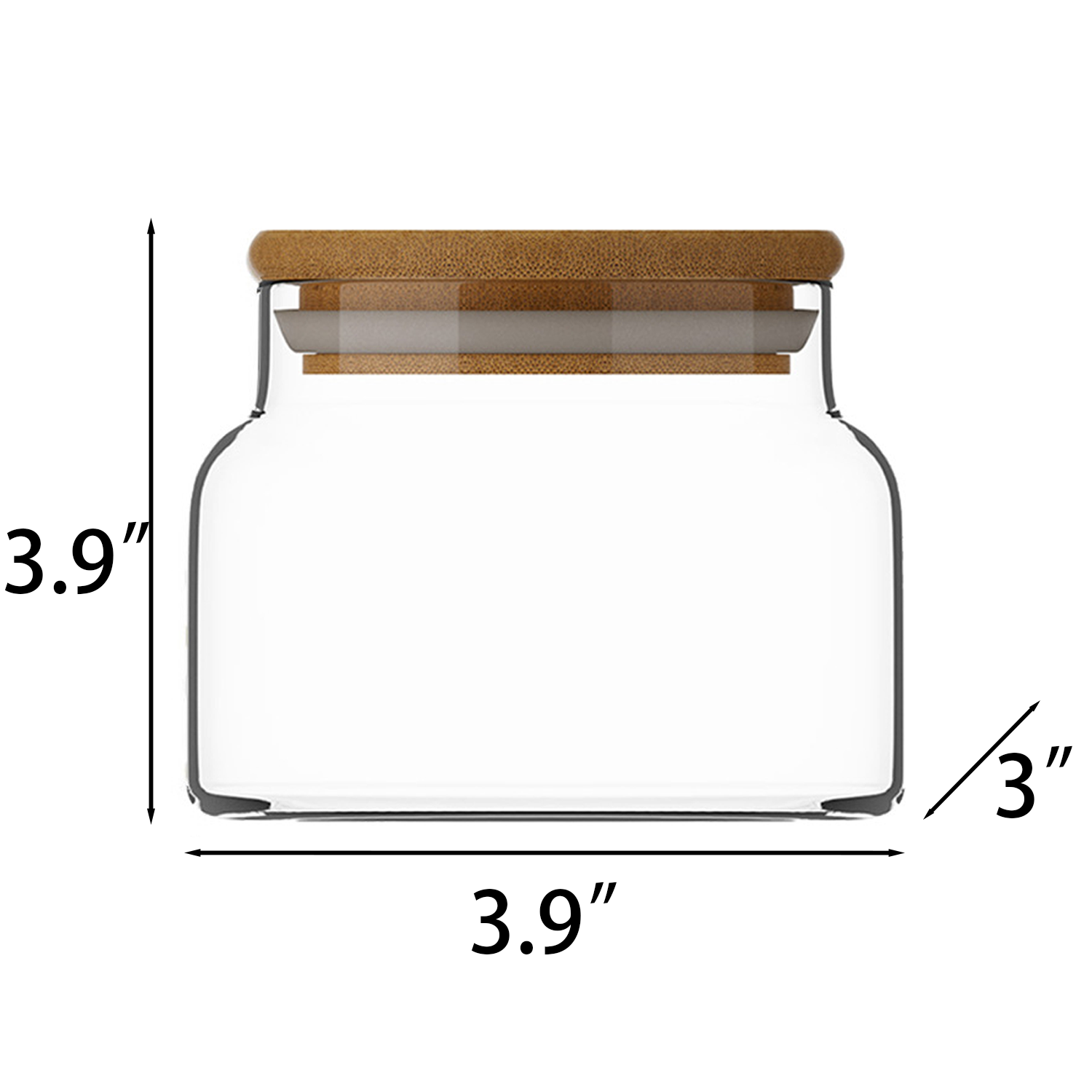 8oz Bamboo Lid Clear Glass Storage Jar 2