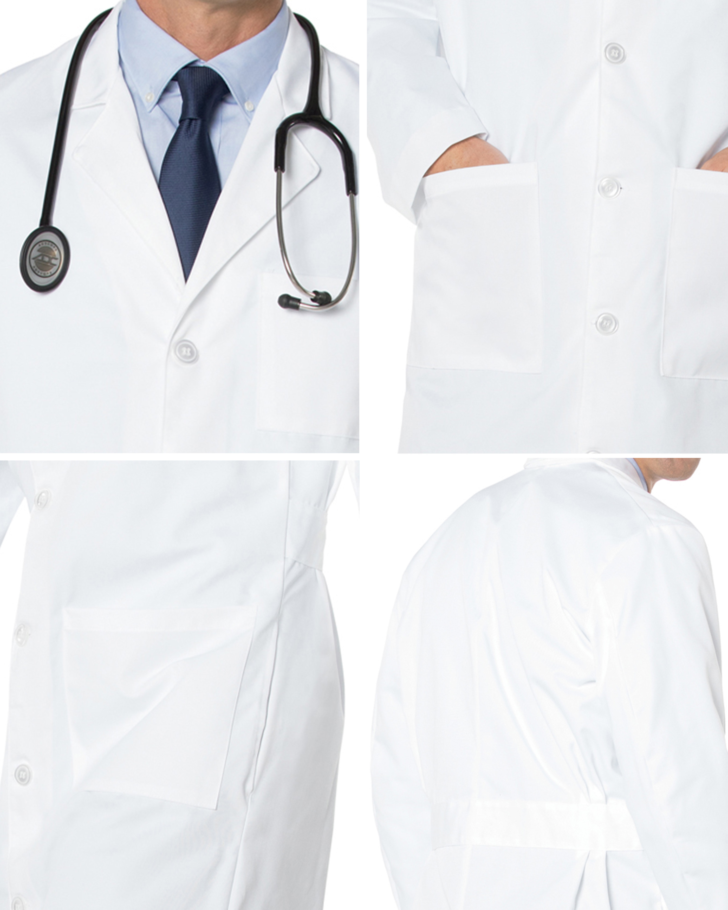 Landau - Essential Lab Coats - Men's Three-Pocket 43.5" Full-Length Lab Coat 3