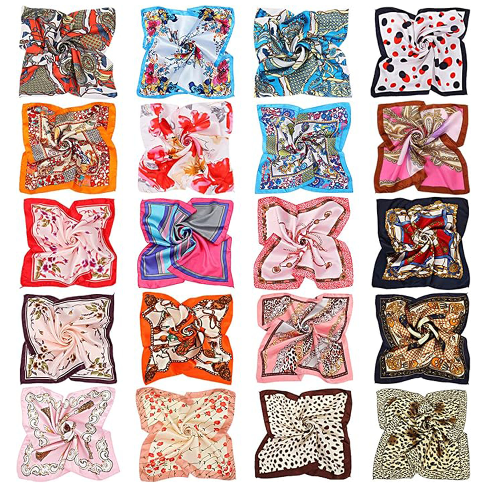 21.65" Customizable Imitation Silk Wrap Neck Square Scarf 1