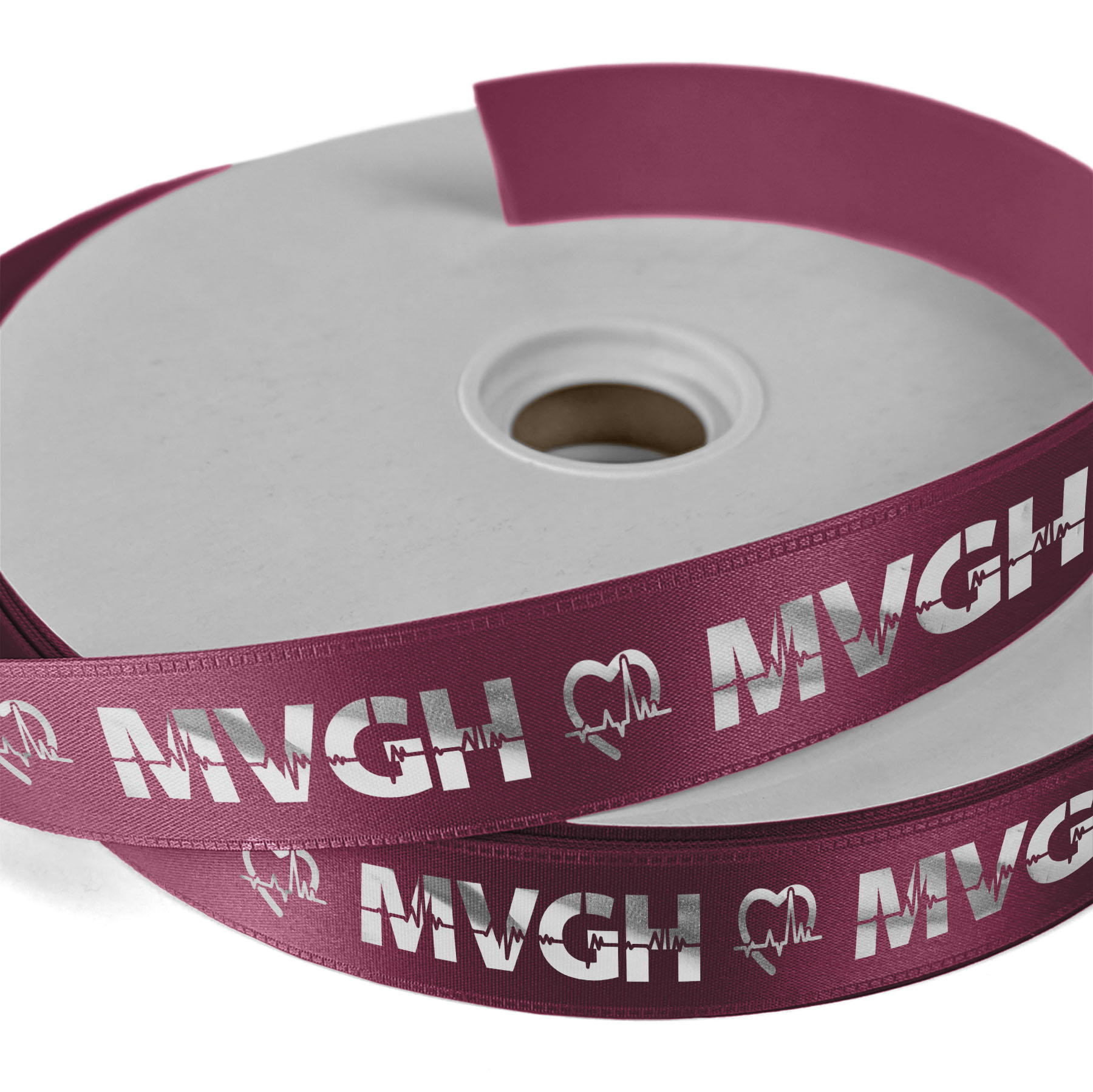 1" Badge Satin Ribbon - 100yd Roll - Foil Print 2