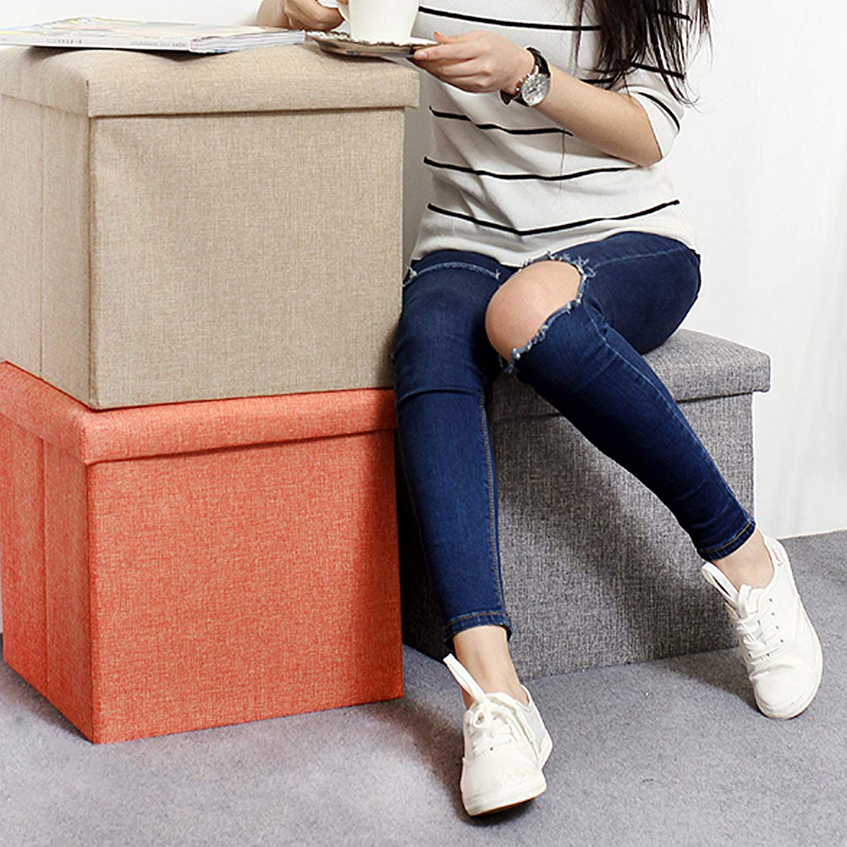 Foldable Storage Tool Rest Seat 2