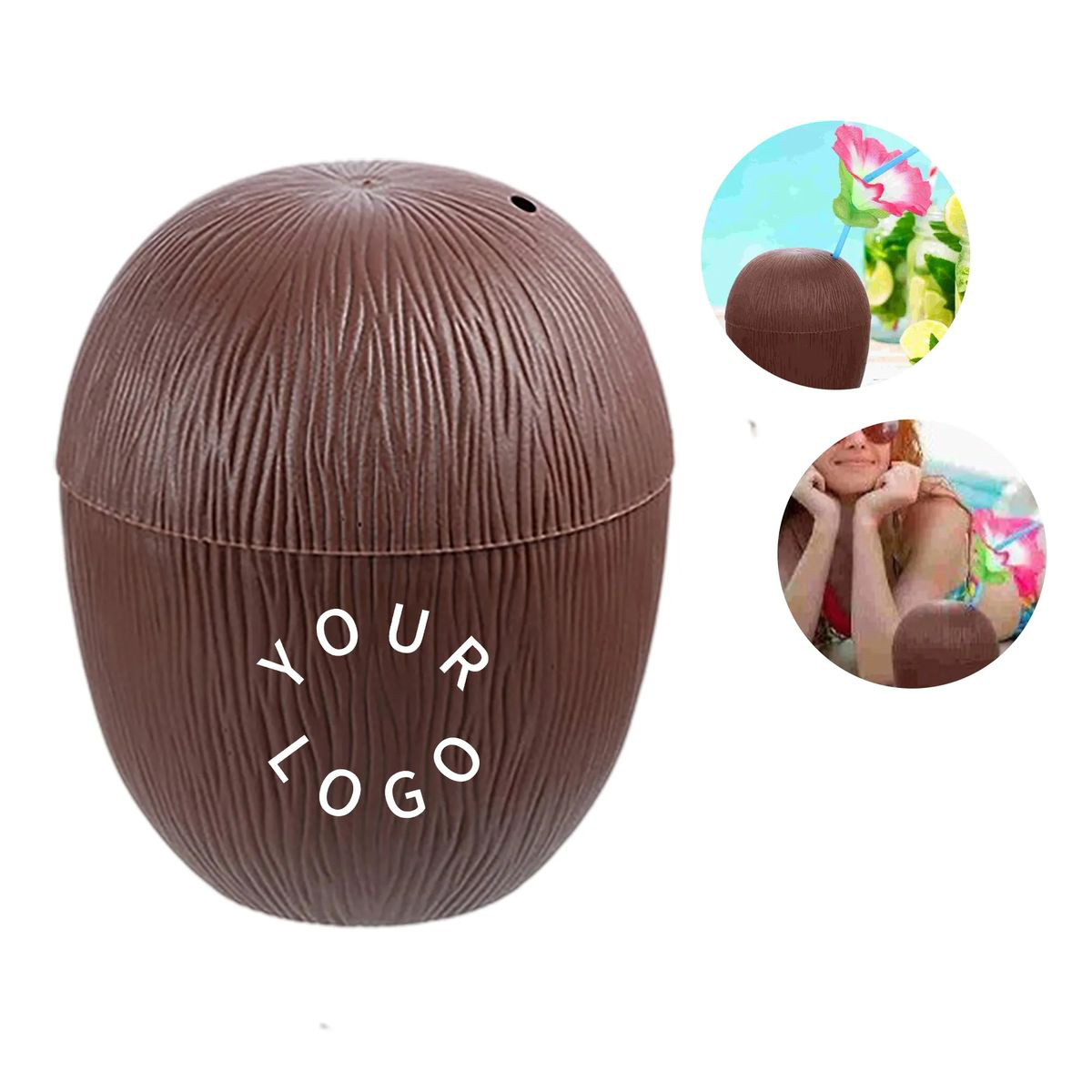 Tropical Coconut Cup with Twist-On Lid 1