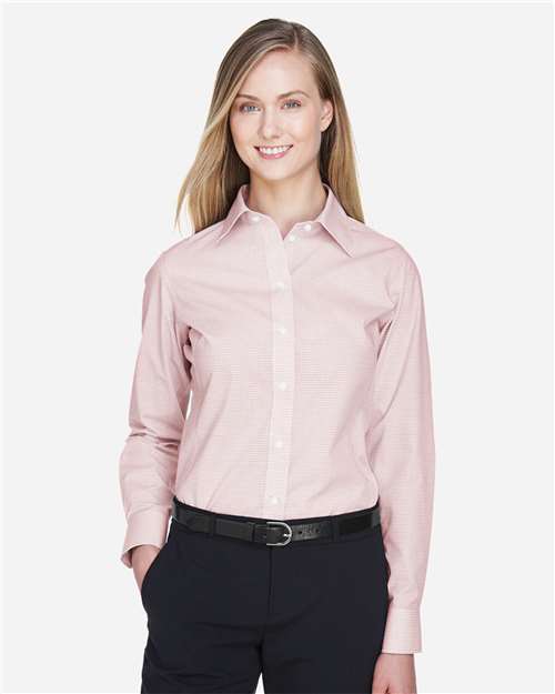 Women's Crown Collection® Micro Tattersall Woven Dress Shirt - DG510W 24