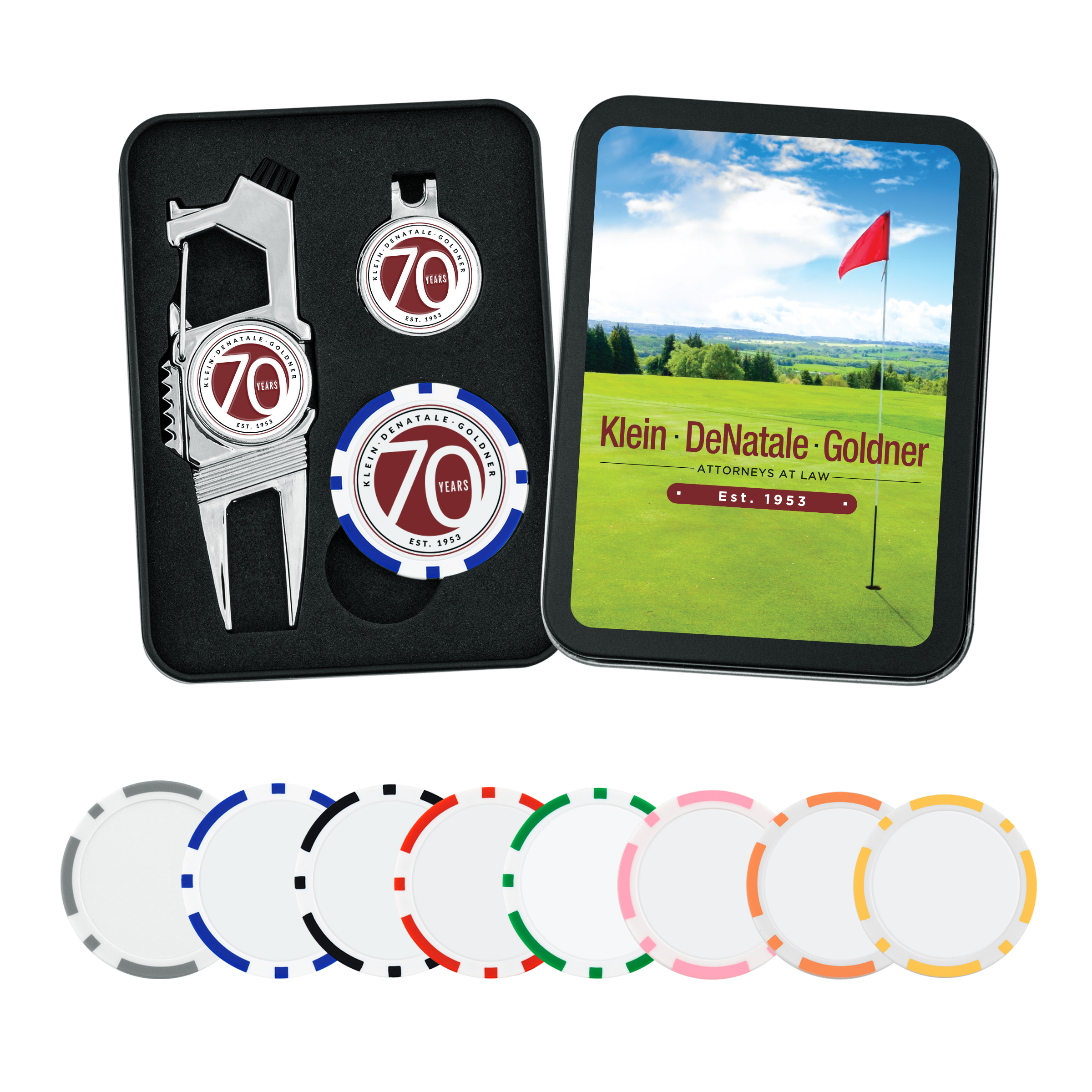 Golf n' Brew Divot Tool Set w/ Poker Chip 5