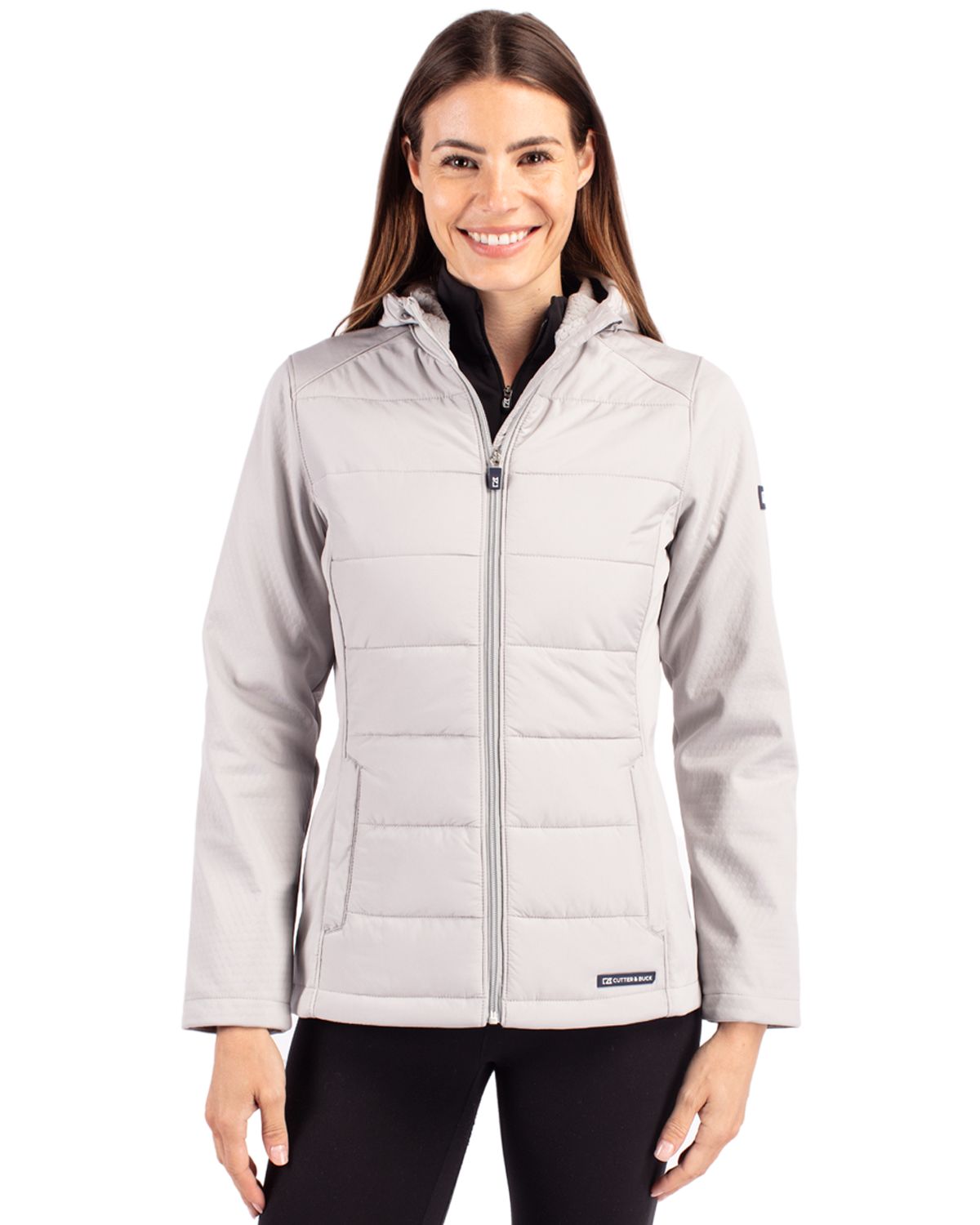Cutter & Buck Evoke Recycled Honeycomb Fleece Womens Hybrid Full Zip Jacket 23