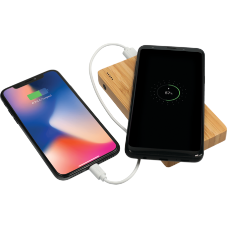 FSC® 100% Bamboo 5000 mAh Wireless Power Bank 24
