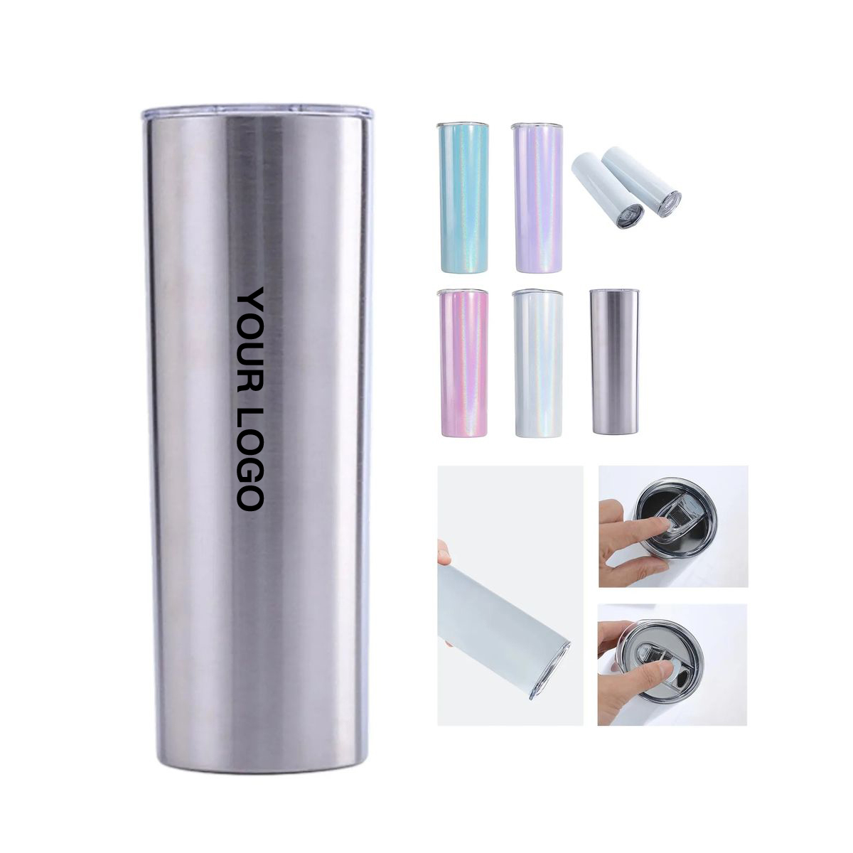 20 oz Stainless Steel Tumbler with Lid 6