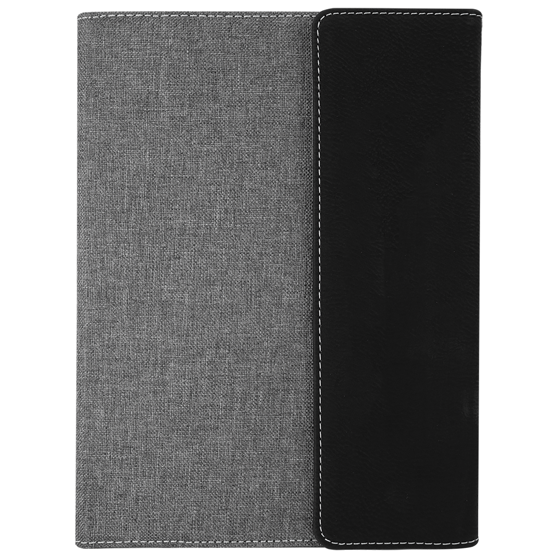 7" x 9" Black & Silver Leatherette & Gray Canvas Portfolio 4